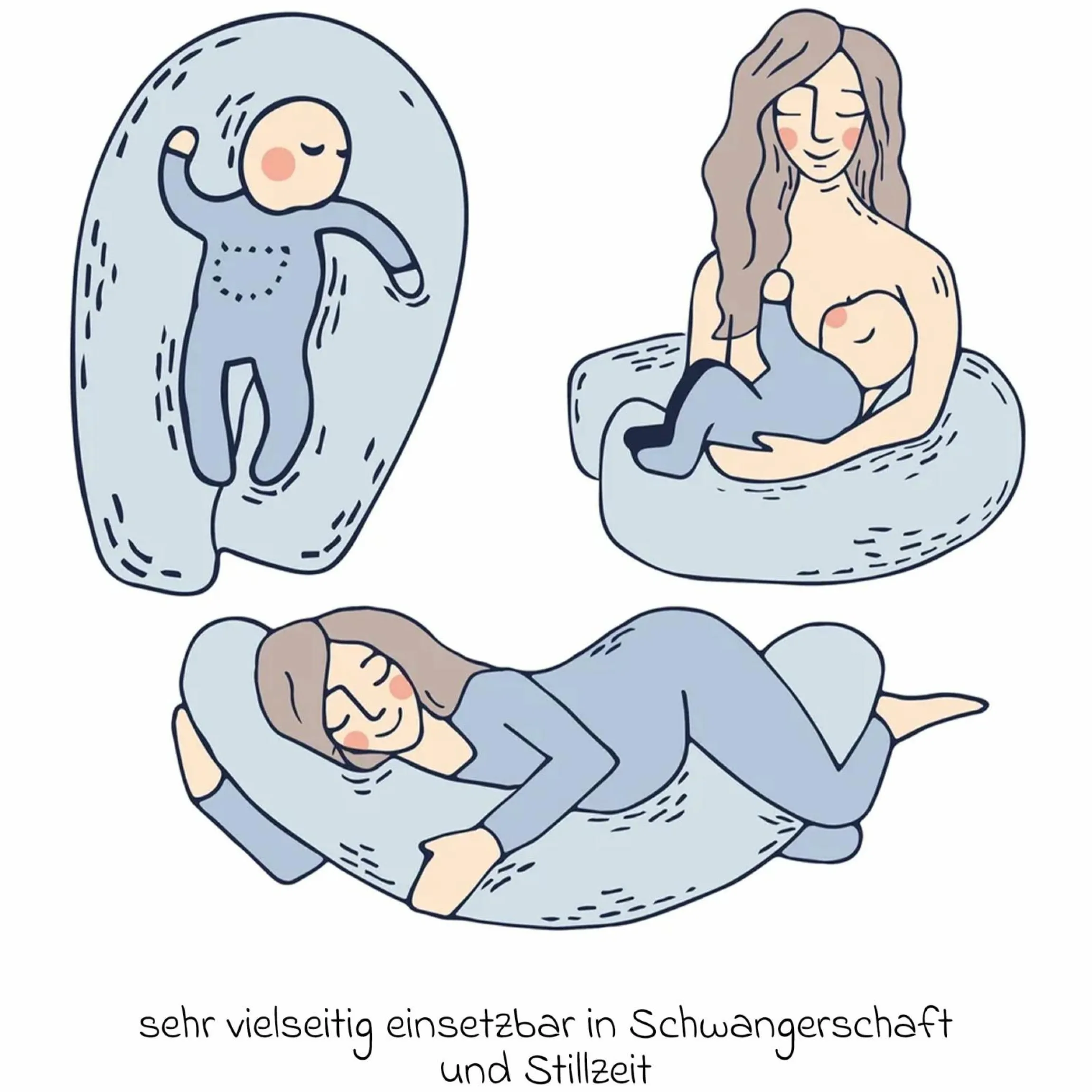 Stillkissen Mikroperlen-Füllung inkl. Bezug 190 cm - Musselin - Dune