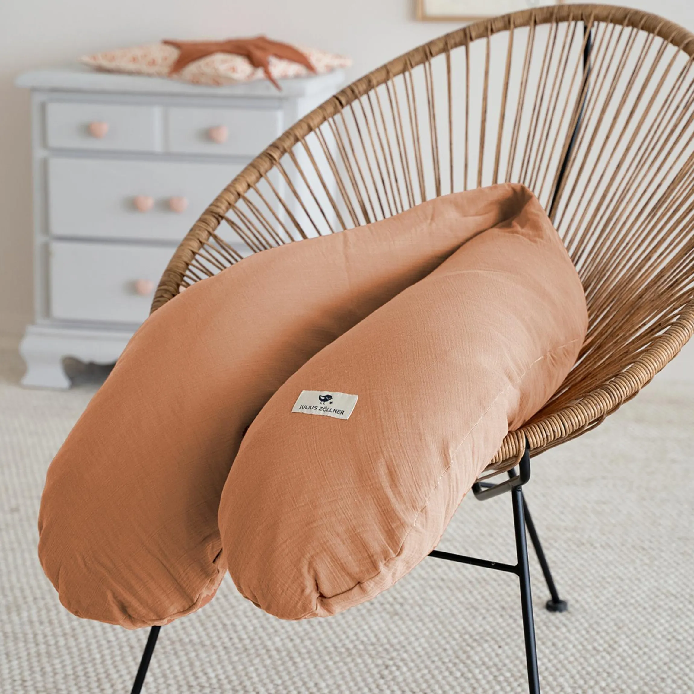 Stillkissen Mikroperlen-Füllung inkl. Bezug 190 cm - Musselin - Dune