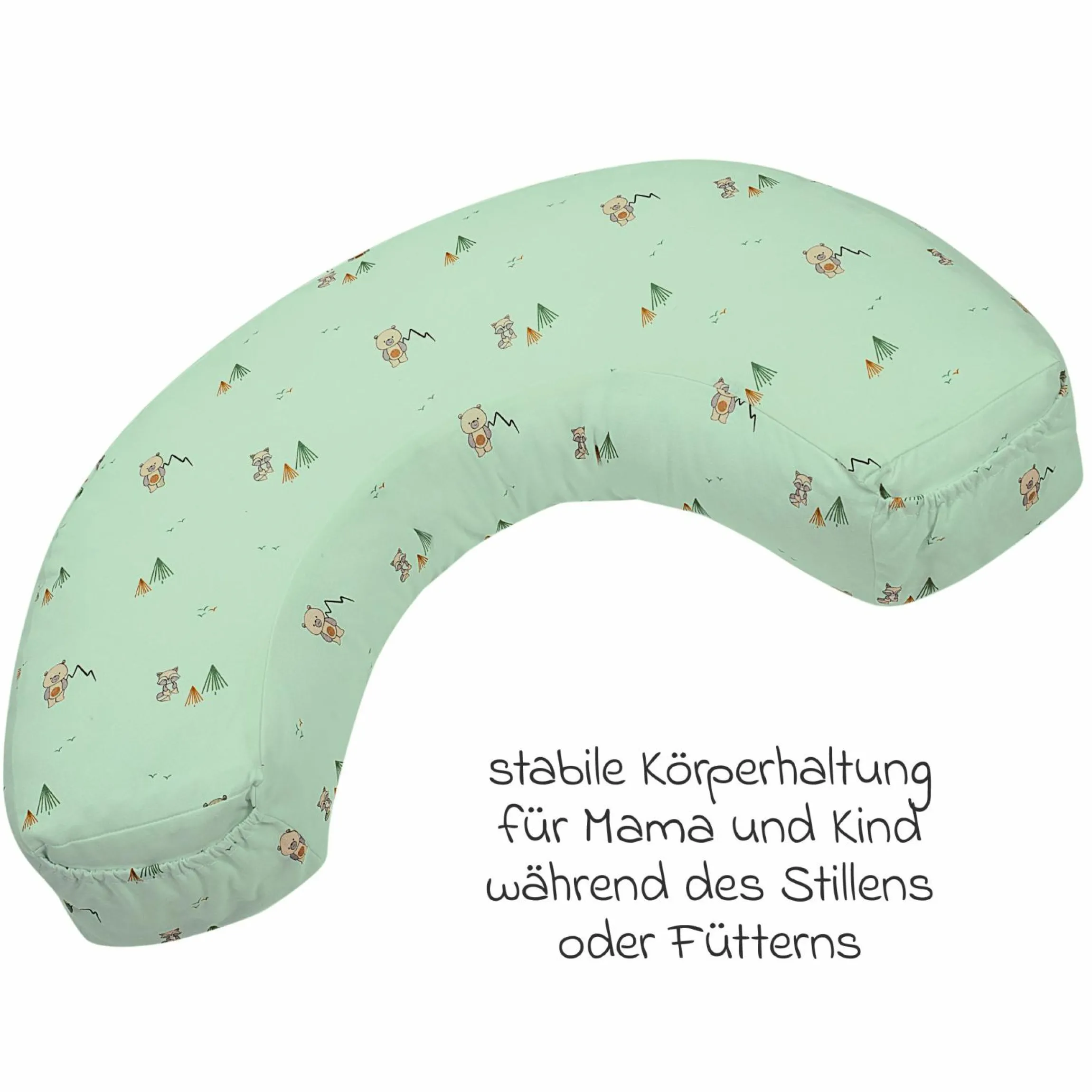 Stillkissen mit Tasche am Jersey-Bezug 124 cm - TwoFriends - Greenery - Kollektion 2024