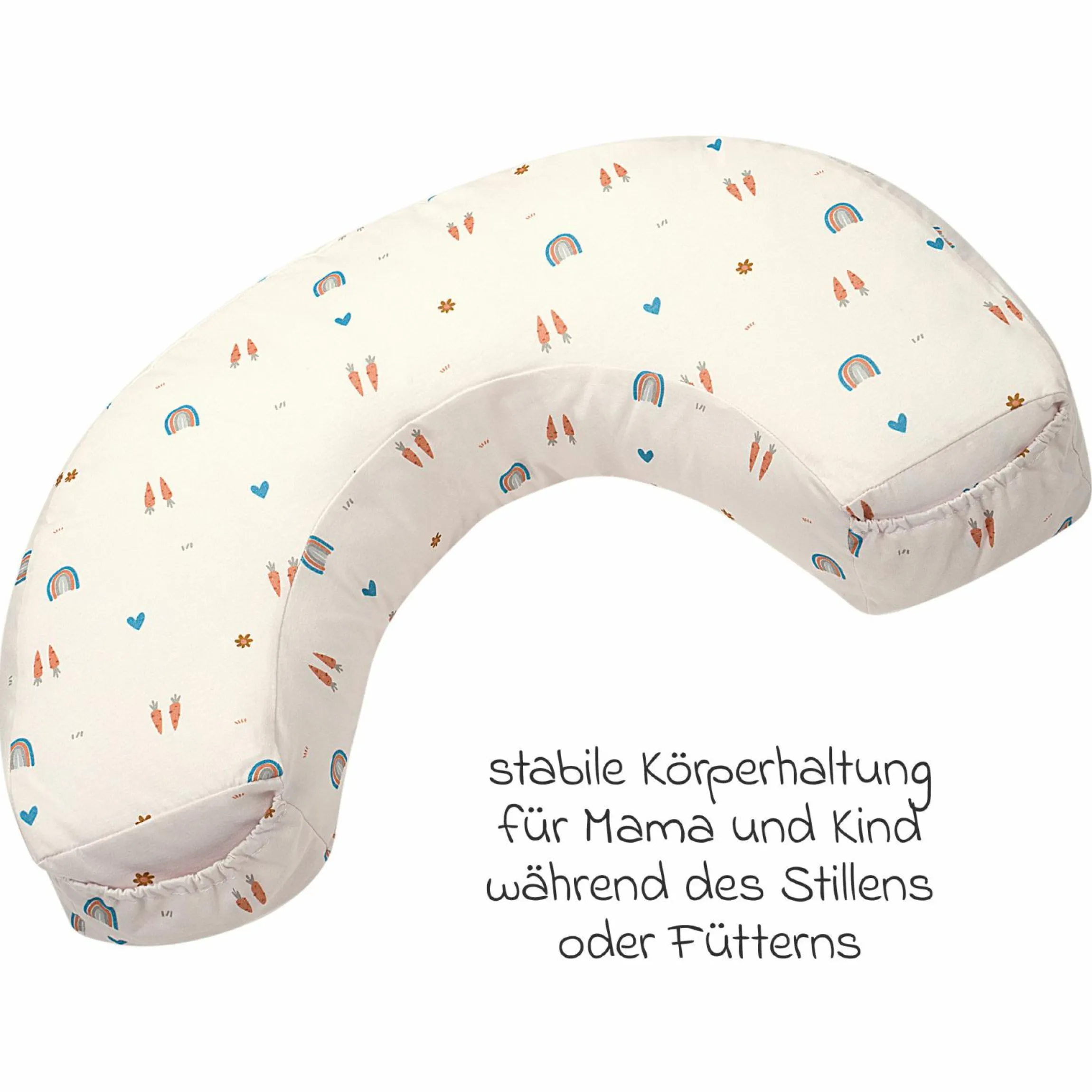 Stillkissen mit Tasche am Jersey-Bezug 124 cm - Rainbow - Ecru - Kollektion 2024
