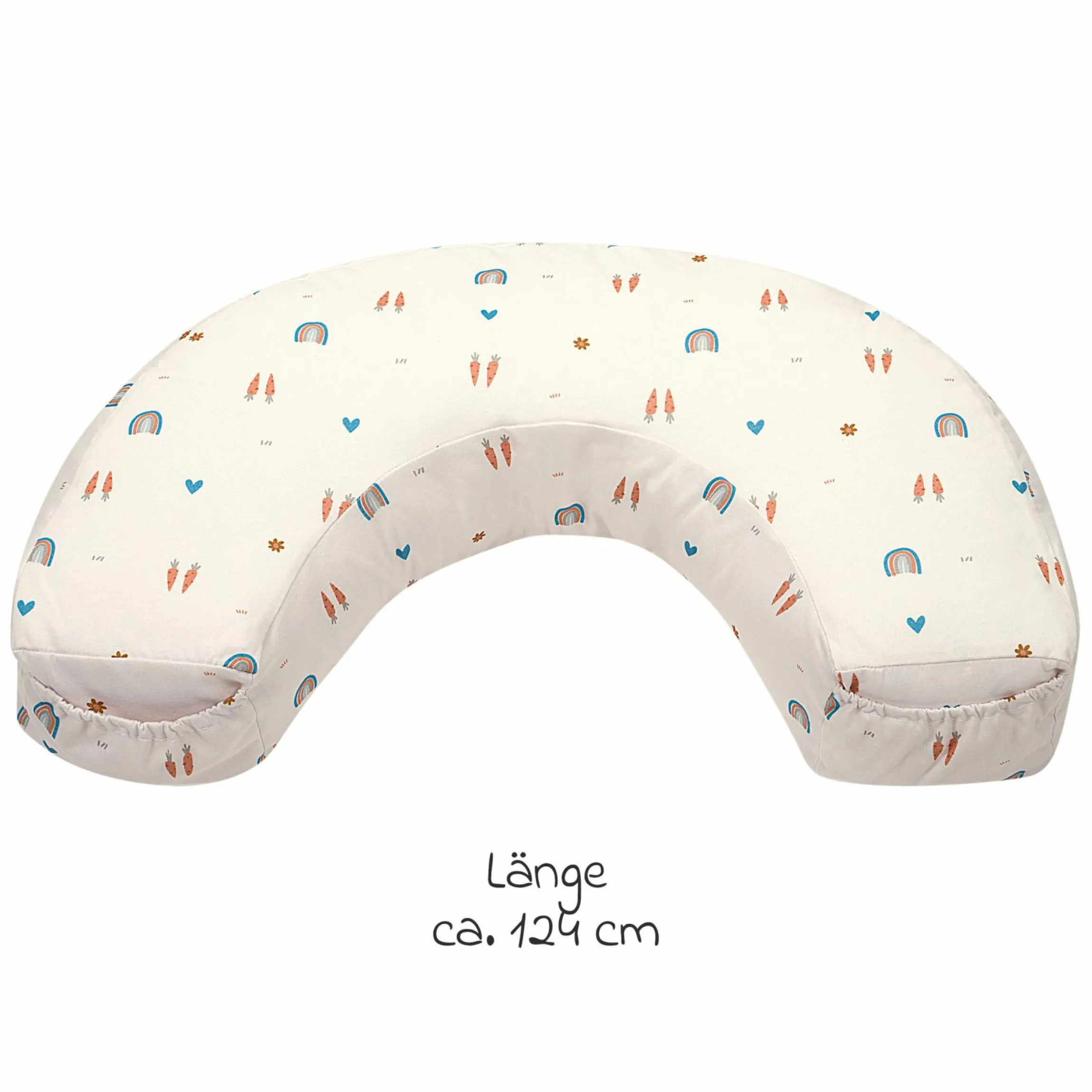 Stillkissen mit Tasche am Jersey-Bezug 124 cm - Rainbow - Ecru - Kollektion 2024