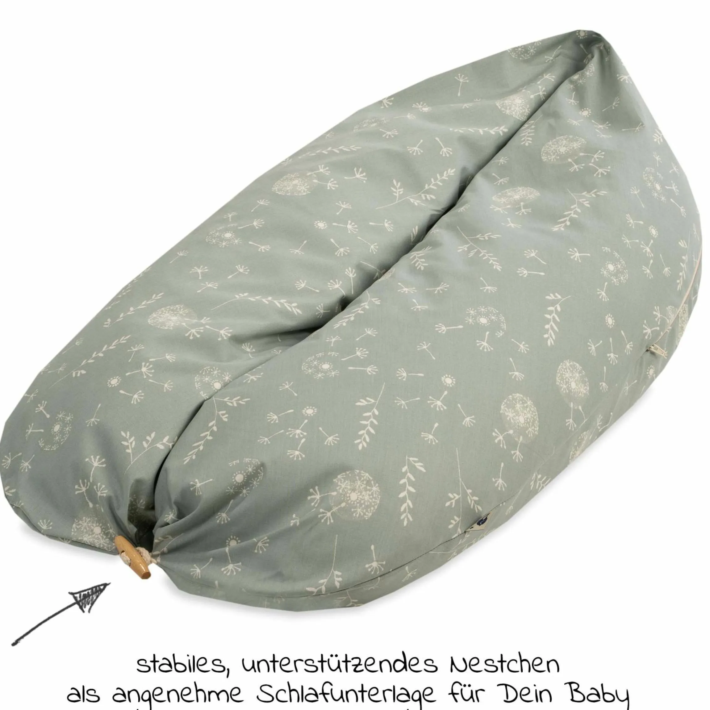 Stillkissen Nappy Mikroperlen-Füllung inkl. Bezug 190 cm - Organic - Wildflower