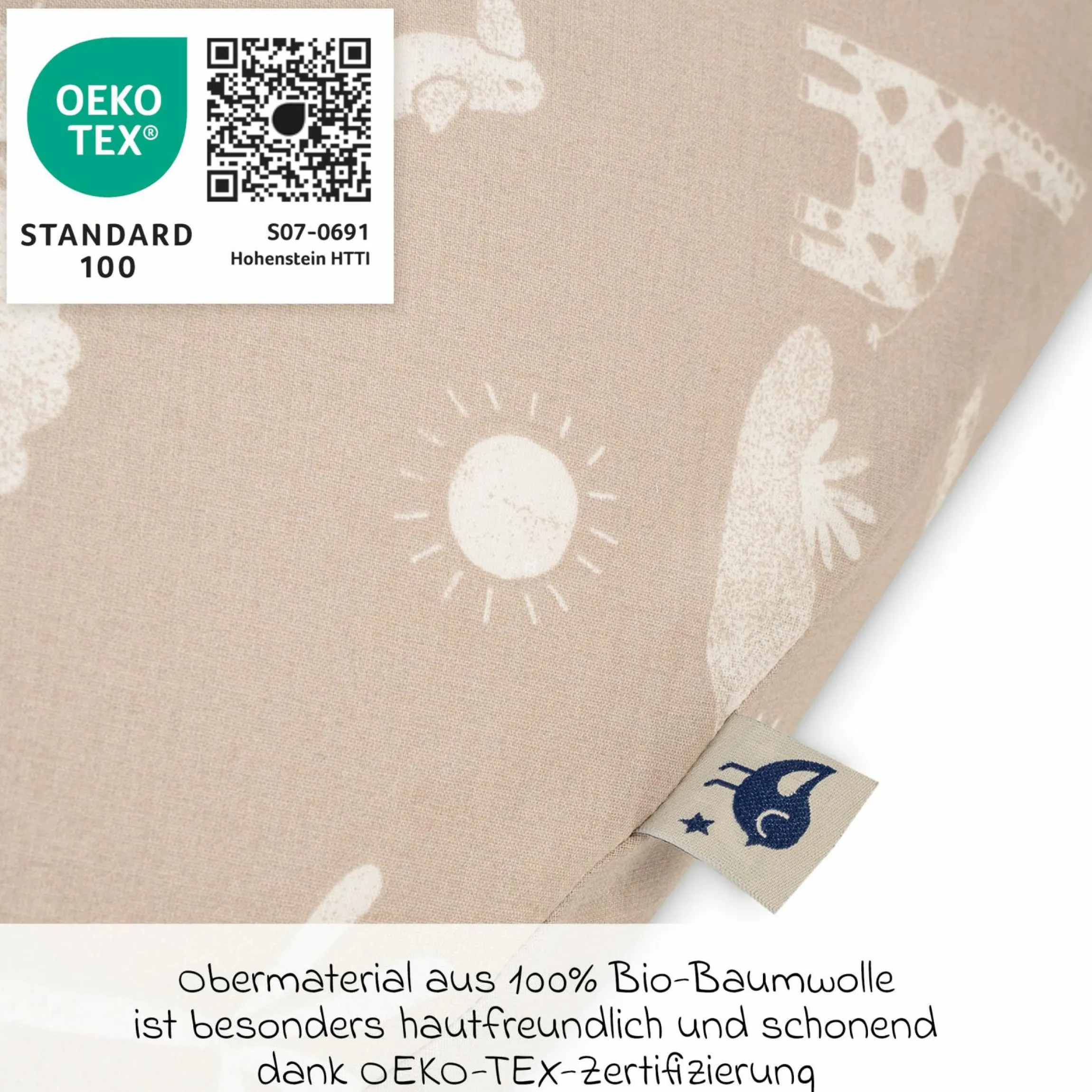 Stillkissen Nappy Mikroperlen-Füllung inkl. Bezug 190 cm - Jungle Dream
