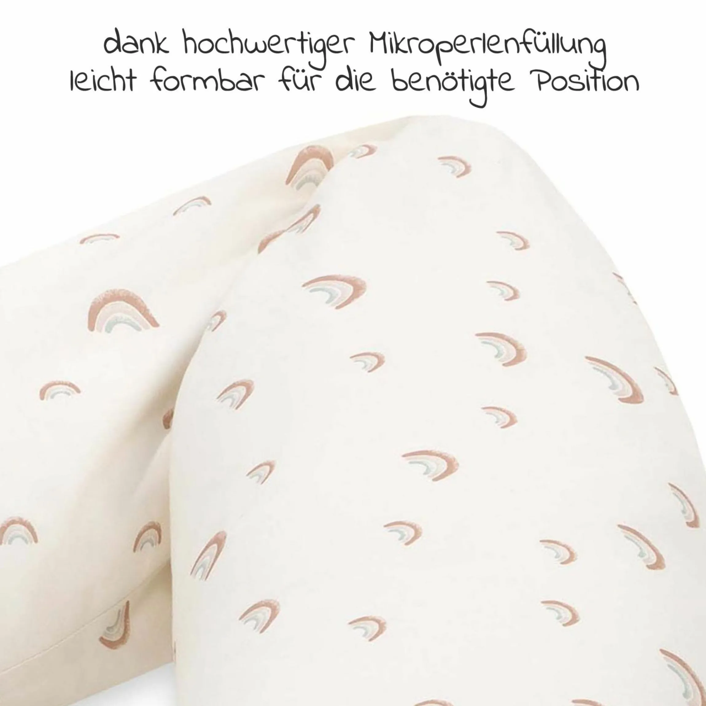 Stillkissen Nappy Mikroperlen-Füllung inkl. Bezug 190 cm - Organic - Rainbow