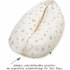 Stillkissen Nappy Mikroperlen-Füllung inkl. Bezug 190 cm - Organic - Rainbow