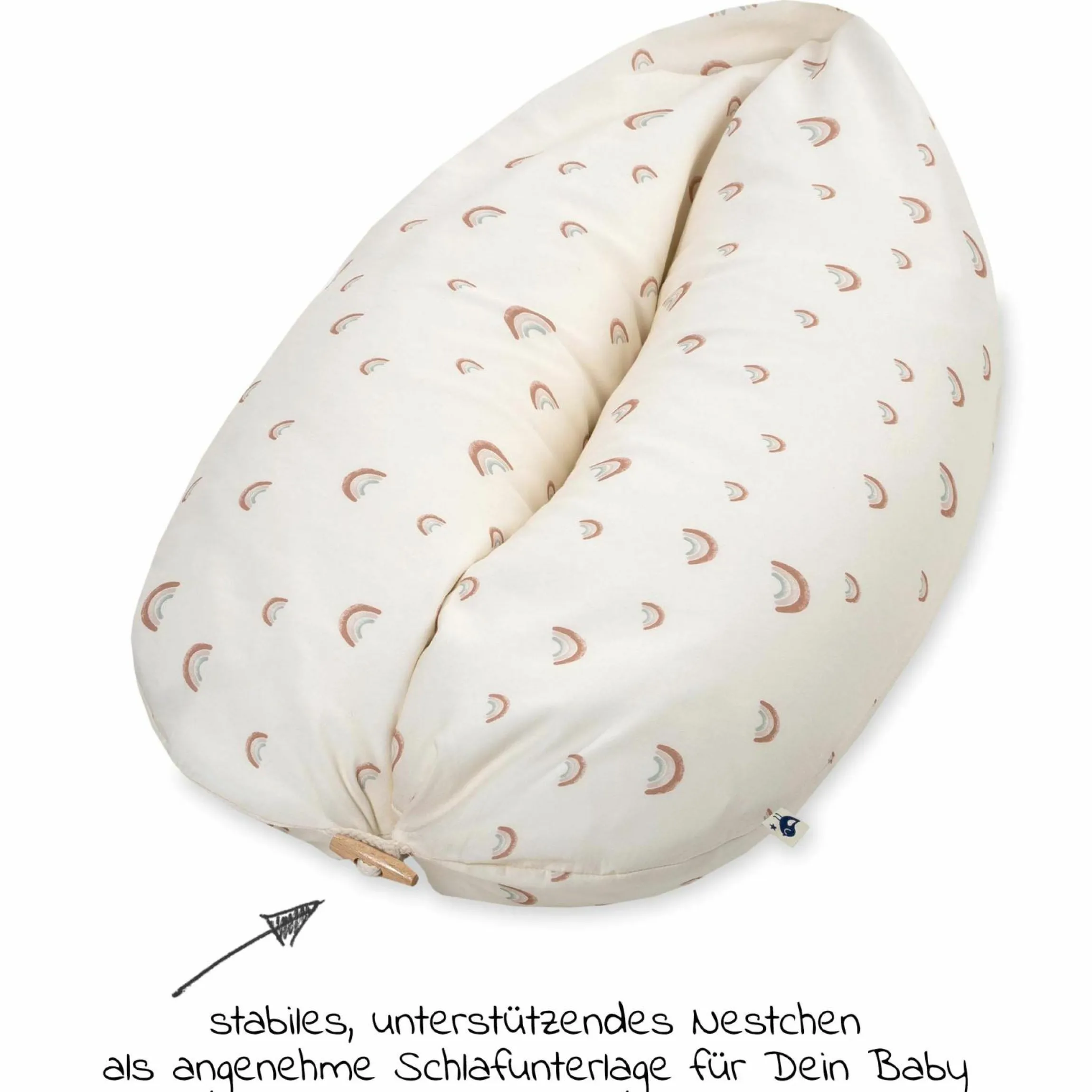 Stillkissen Nappy Mikroperlen-Füllung inkl. Bezug 190 cm - Organic - Rainbow