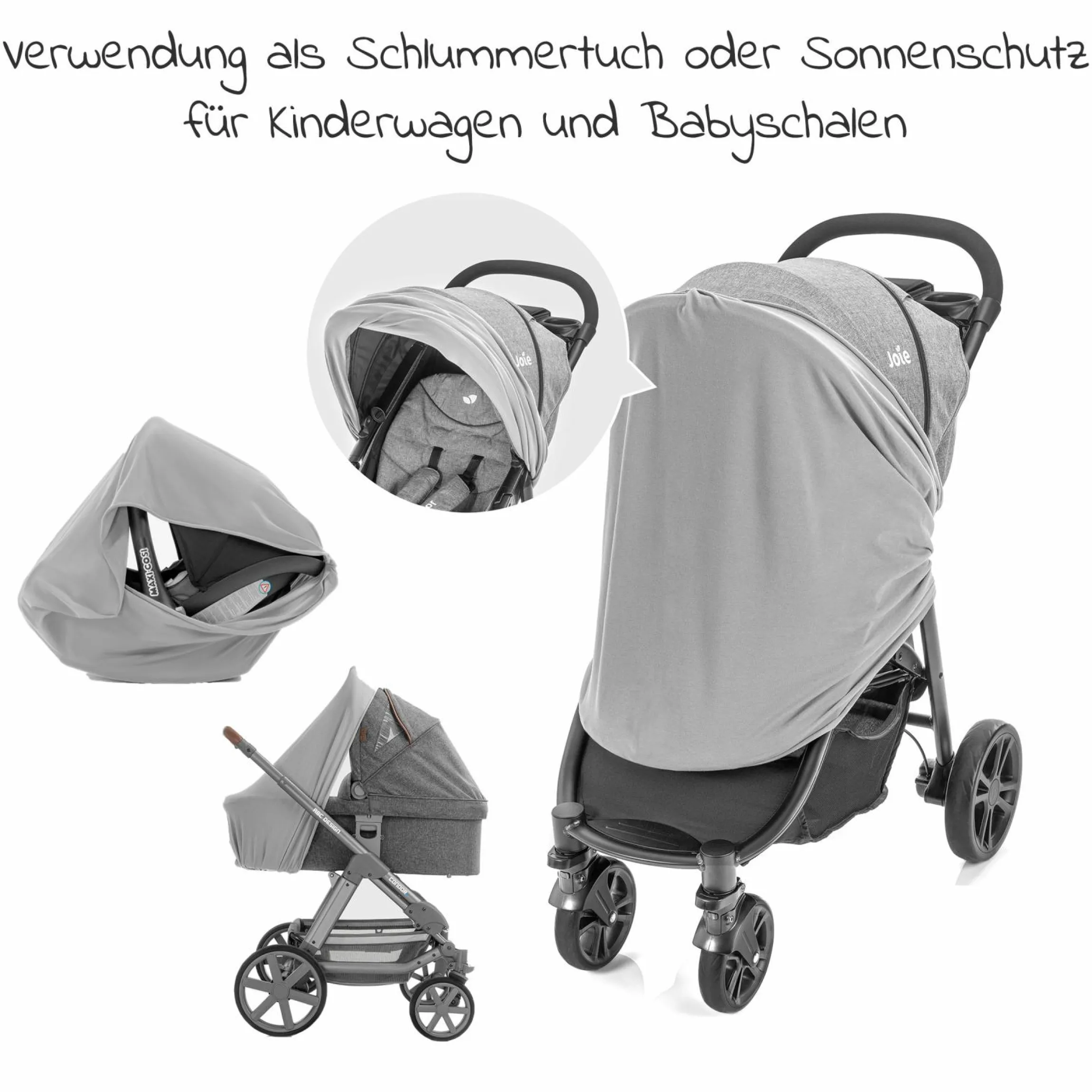Stillschal / Stilltuch / Sichtschutz beim Stillen - Grau