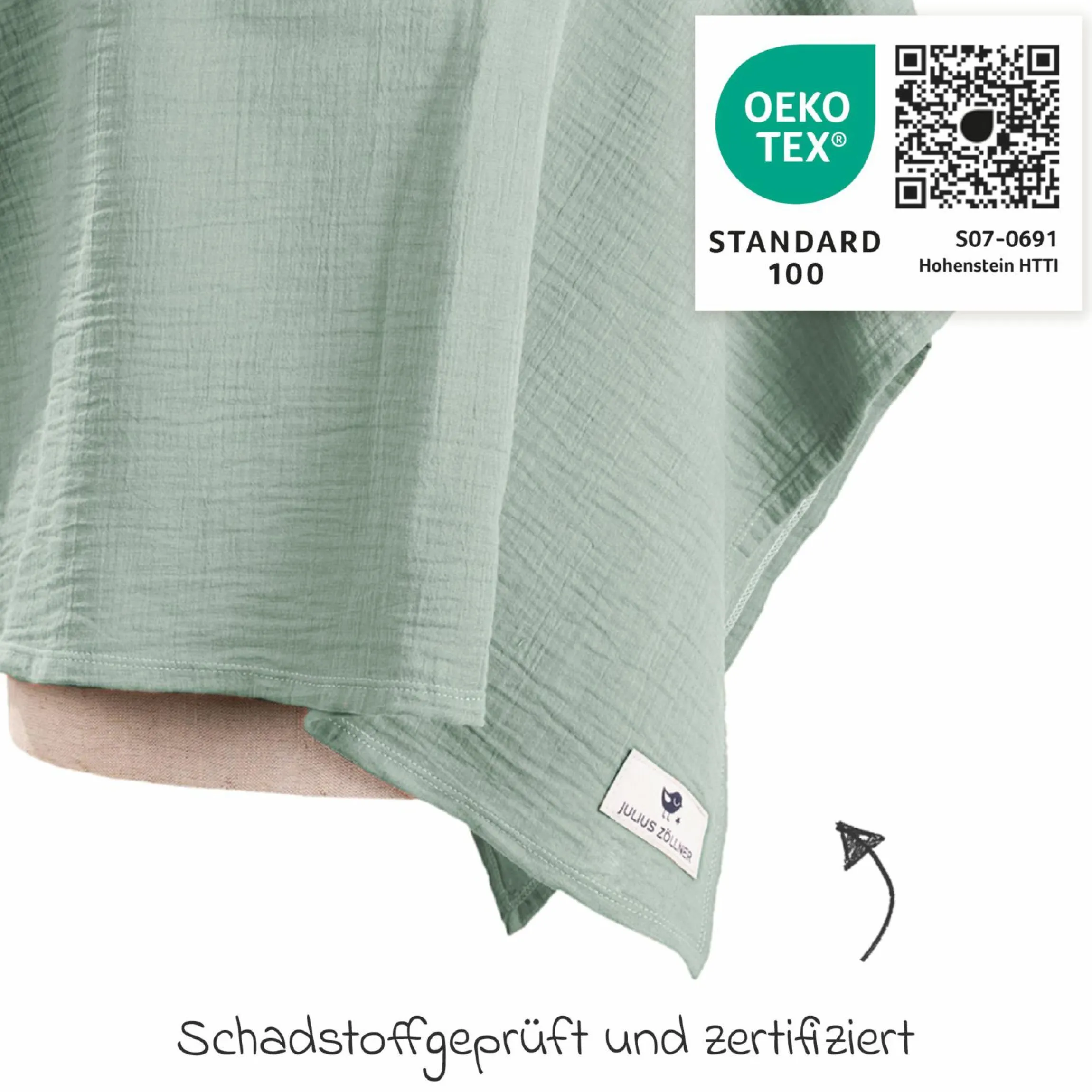 Stilltuch / Sichtschutz beim Stillen - Musselin - Grün