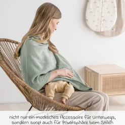 Stilltuch / Sichtschutz beim Stillen - Musselin - Grün