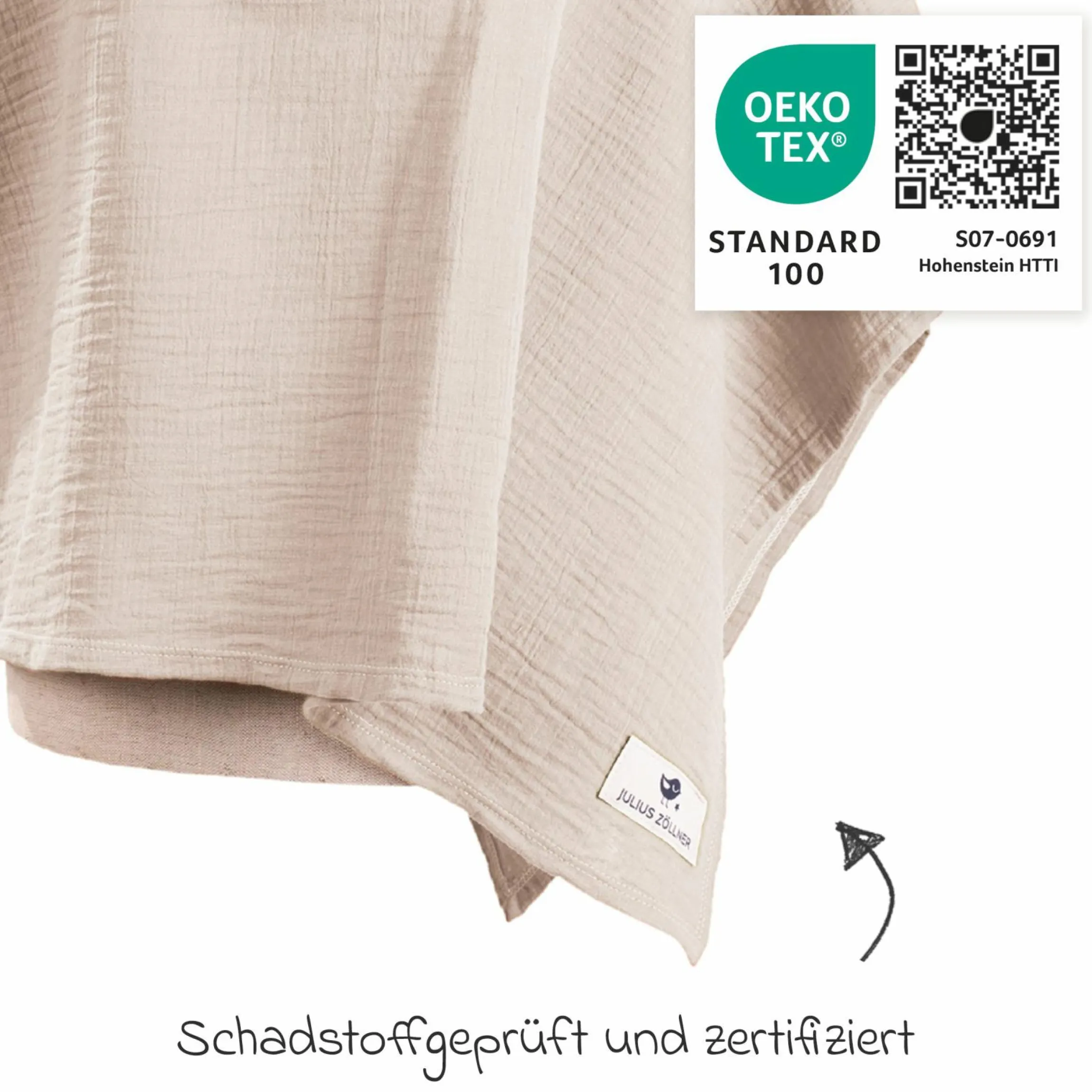 Stilltuch / Sichtschutz beim Stillen - Musselin - Sand
