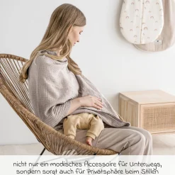 Stilltuch / Sichtschutz beim Stillen - Musselin - Sand