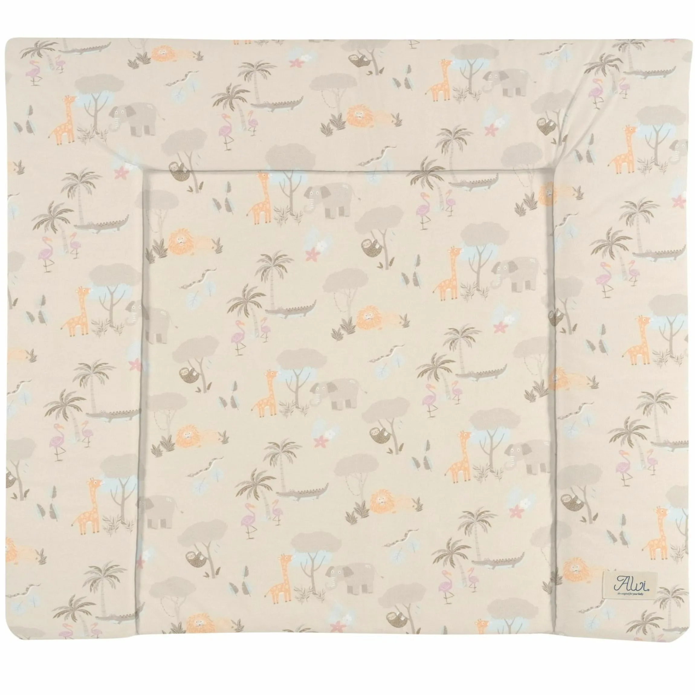 Stoff-Wickelauflage Jersey 70 x 85 cm - Jungle