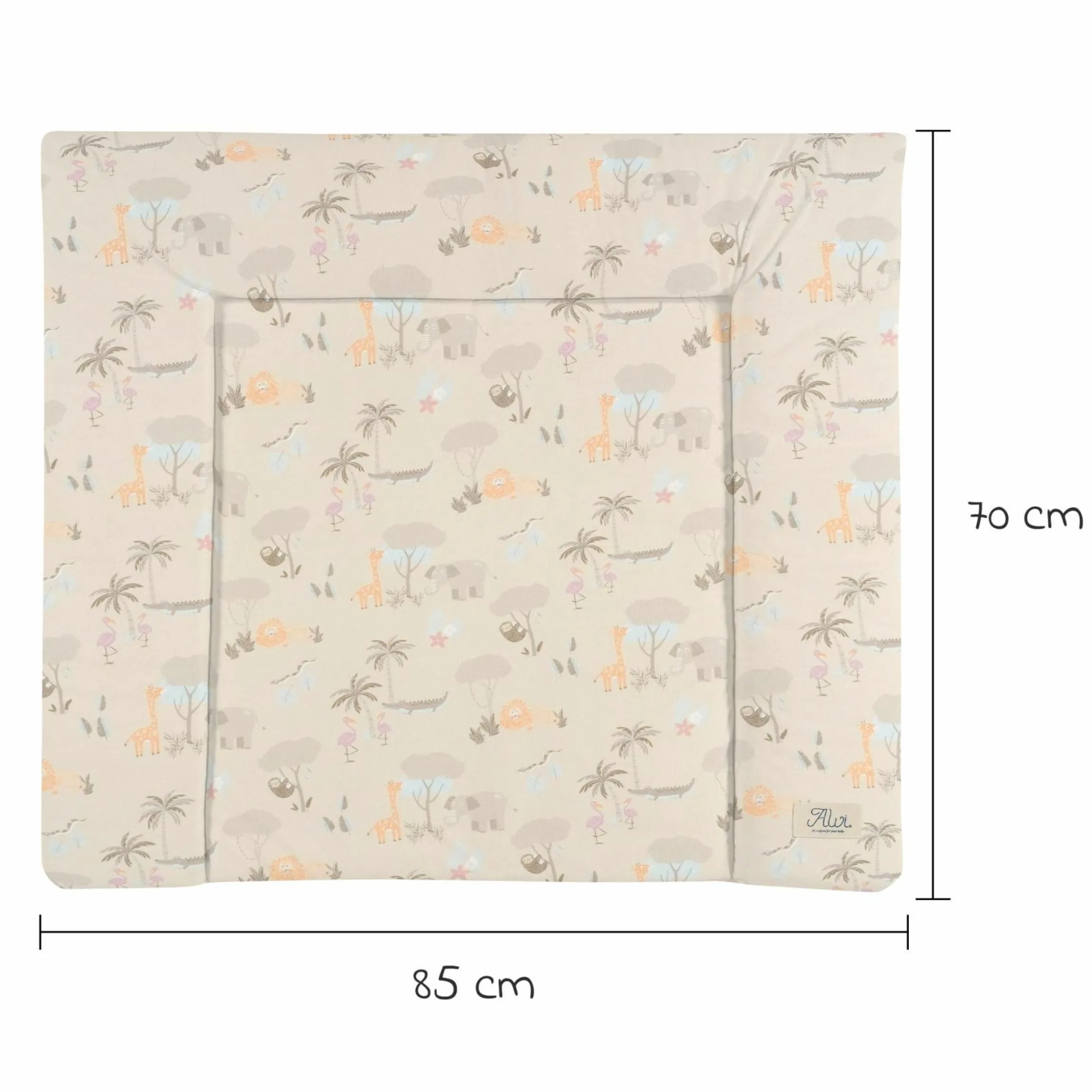 Stoff-Wickelauflage Jersey 70 x 85 cm - Jungle