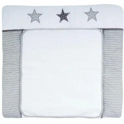 Stoff-Wickelauflage mit Frottee-Bezug - Stern Grau