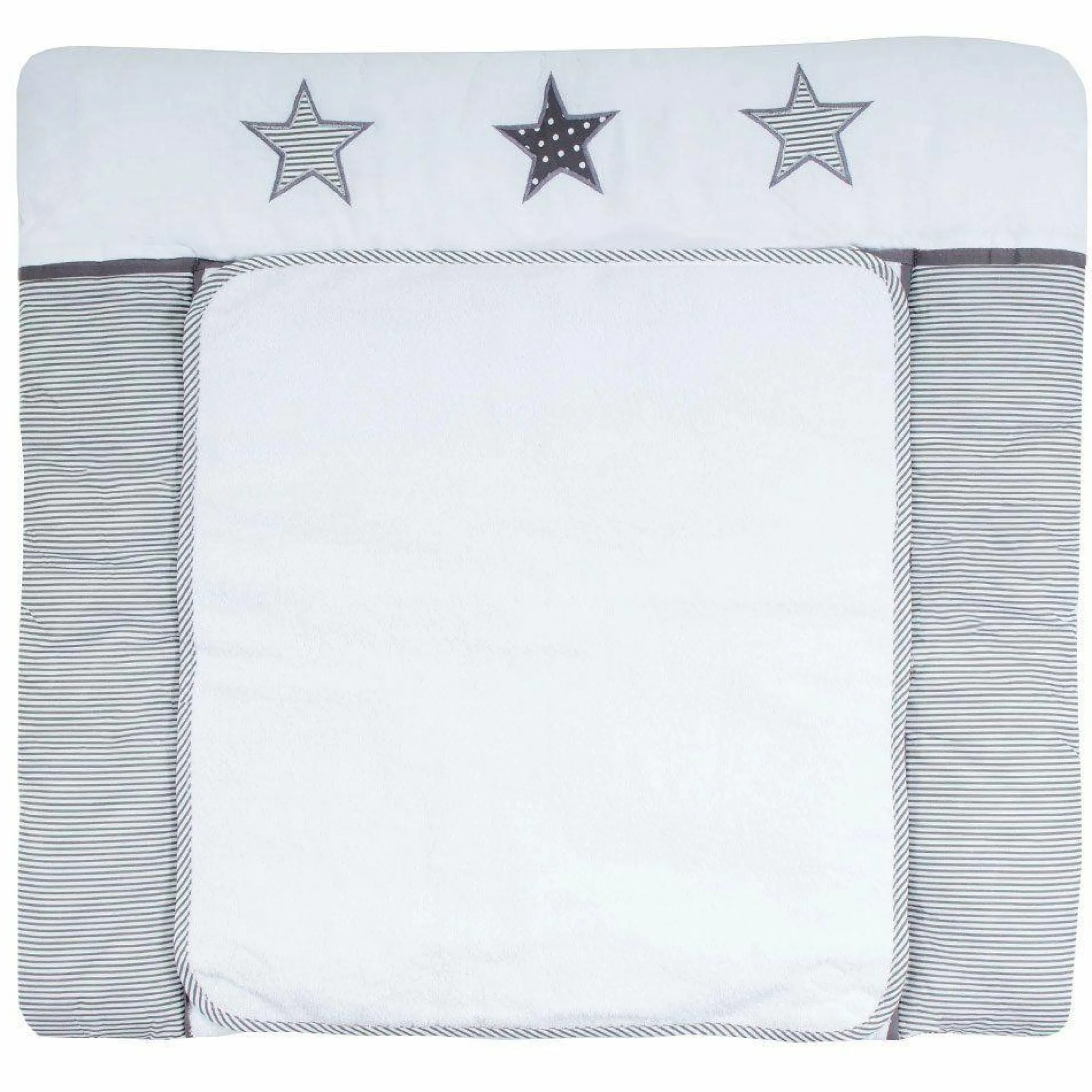 Stoff-Wickelauflage mit Frottee-Bezug - Stern Grau