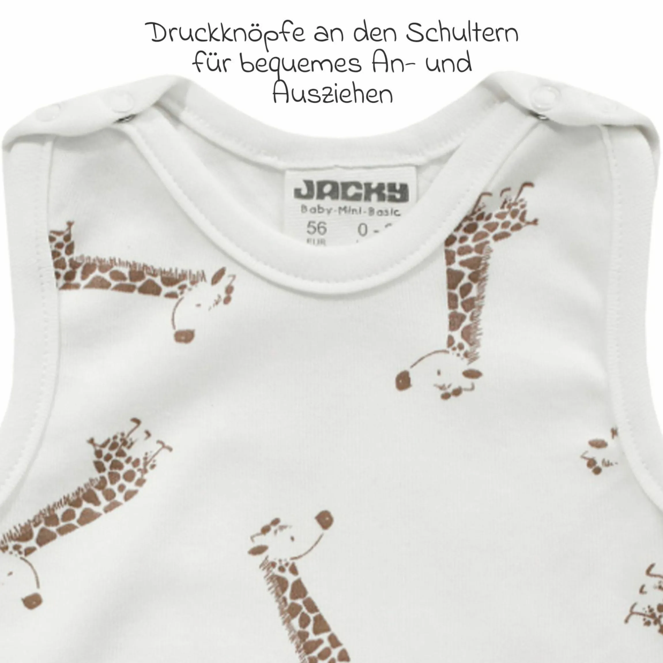 Strampler - Giraffe Allover - Offwhite - Gr. 62