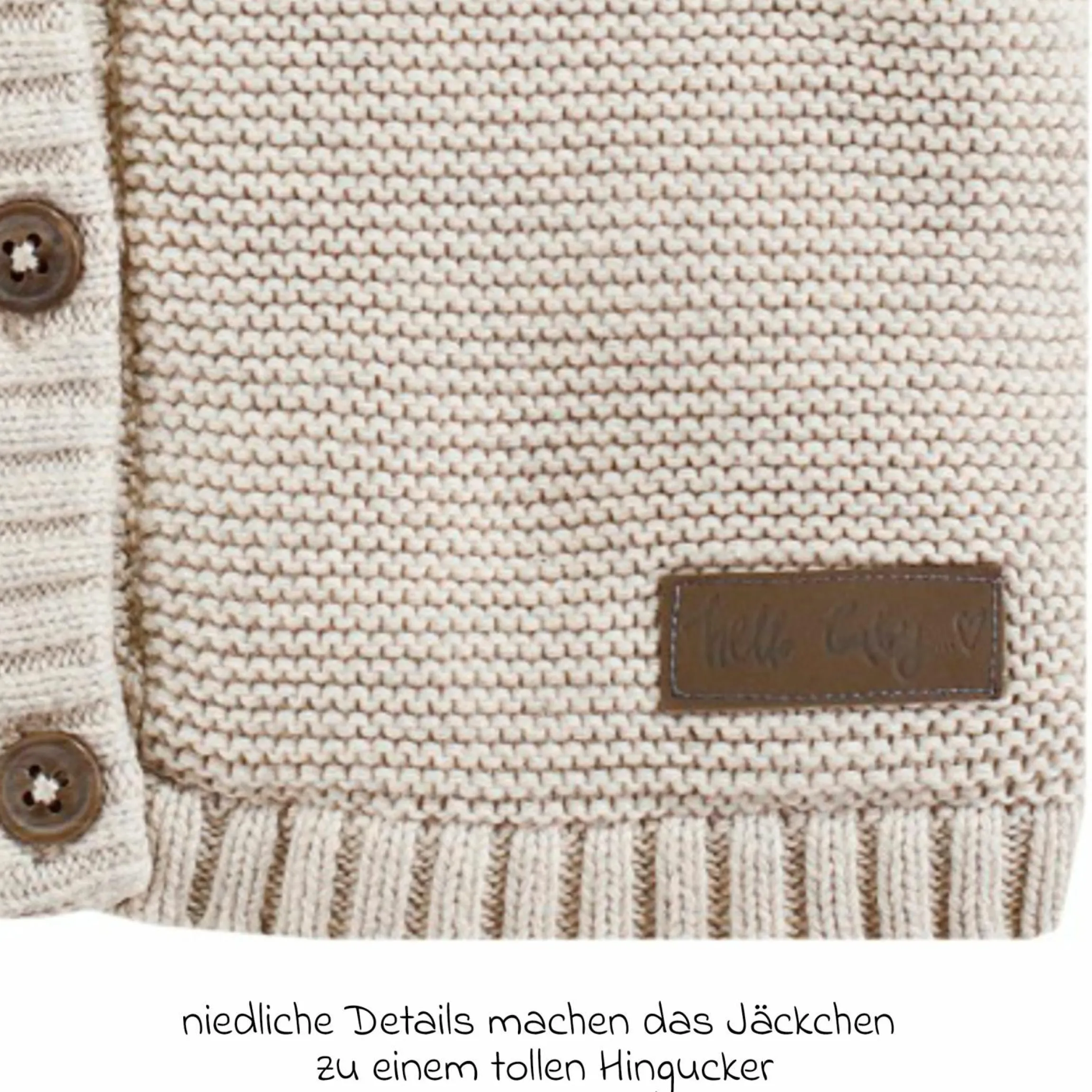 Strickjacke - Beige Melange - Gr. 68