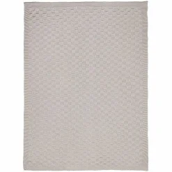 Strick-Kuscheldecke 75 x 100 cm - Karo - Grau