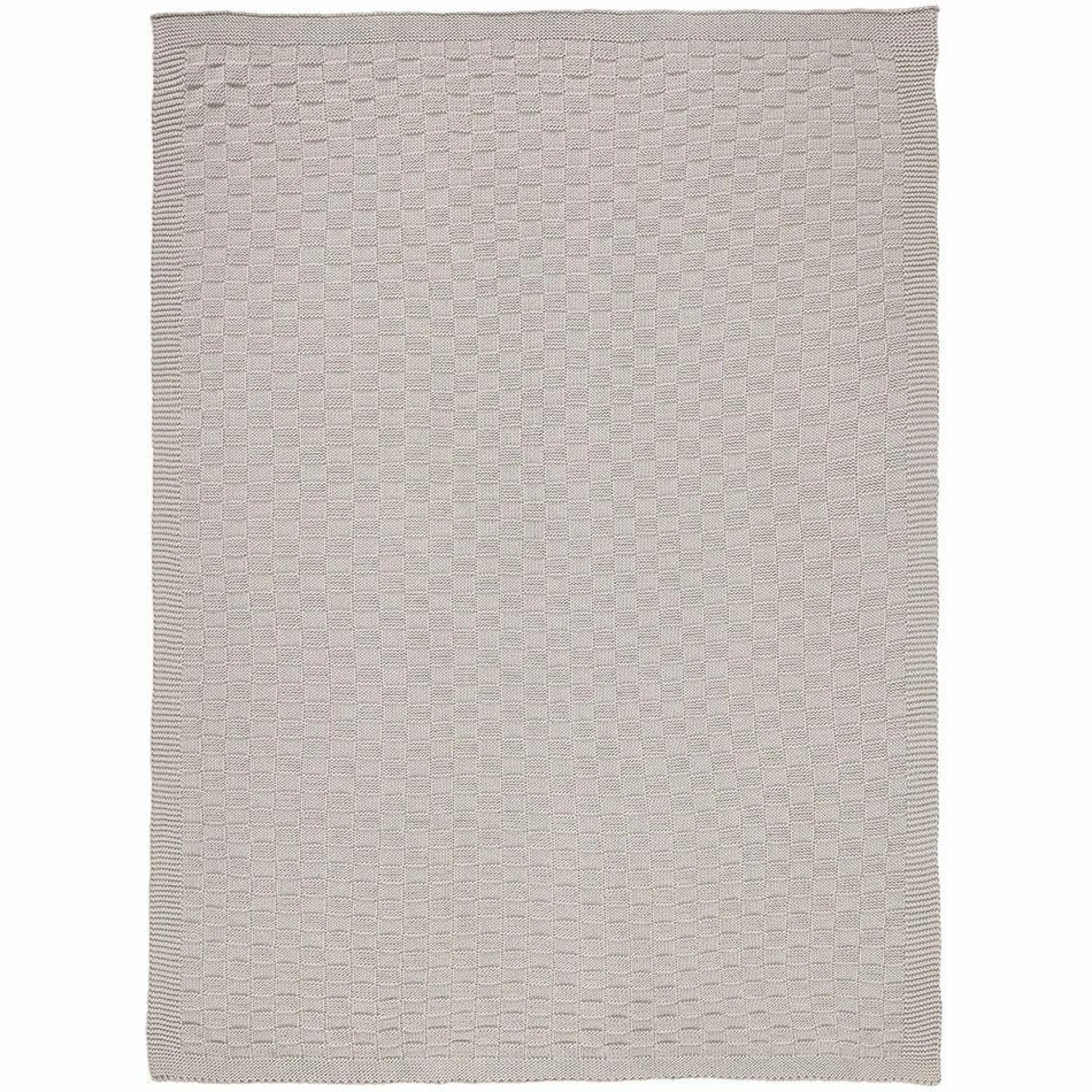 Strick-Kuscheldecke 75 x 100 cm - Karo - Grau