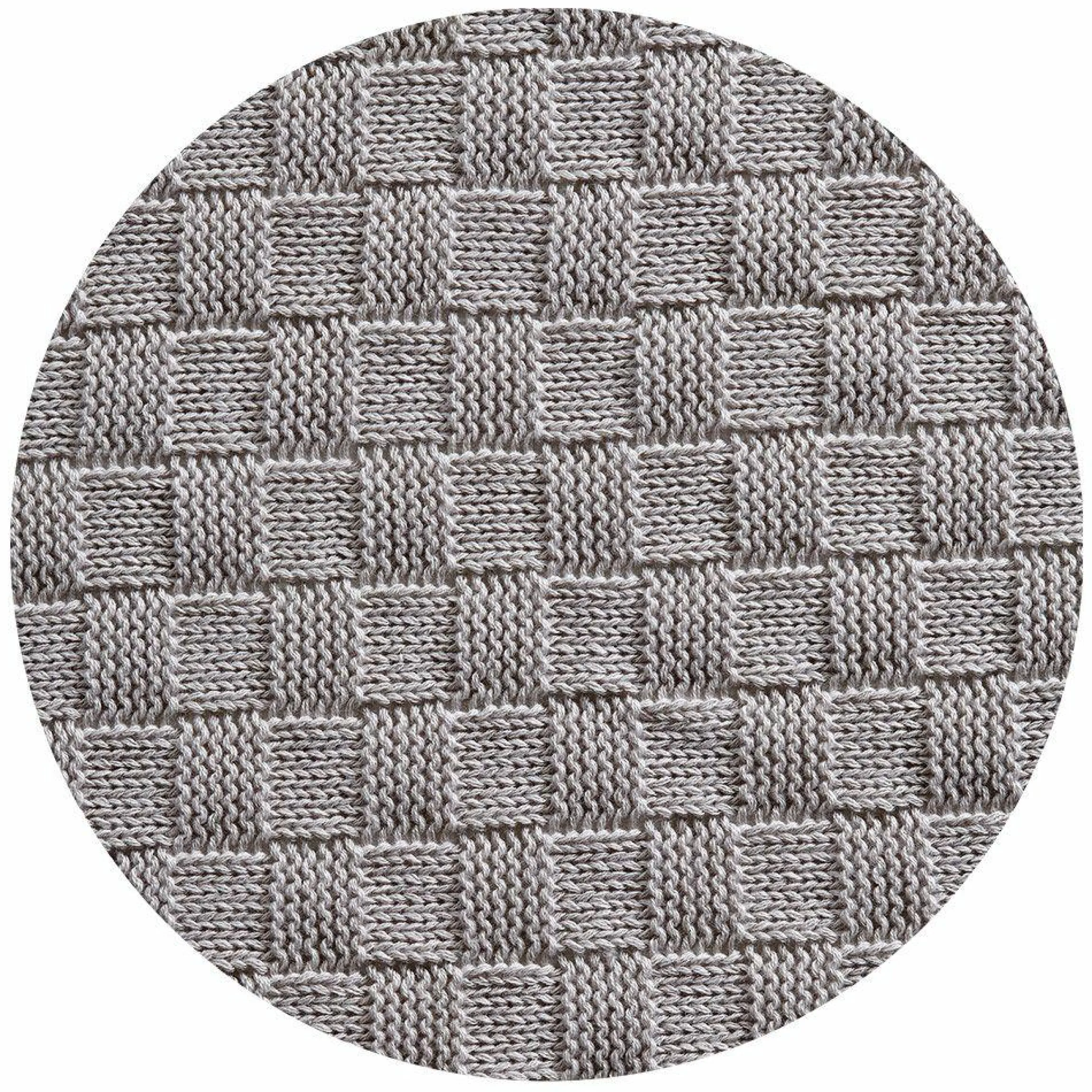 Strick-Kuscheldecke 75 x 100 cm - Karo - Grau