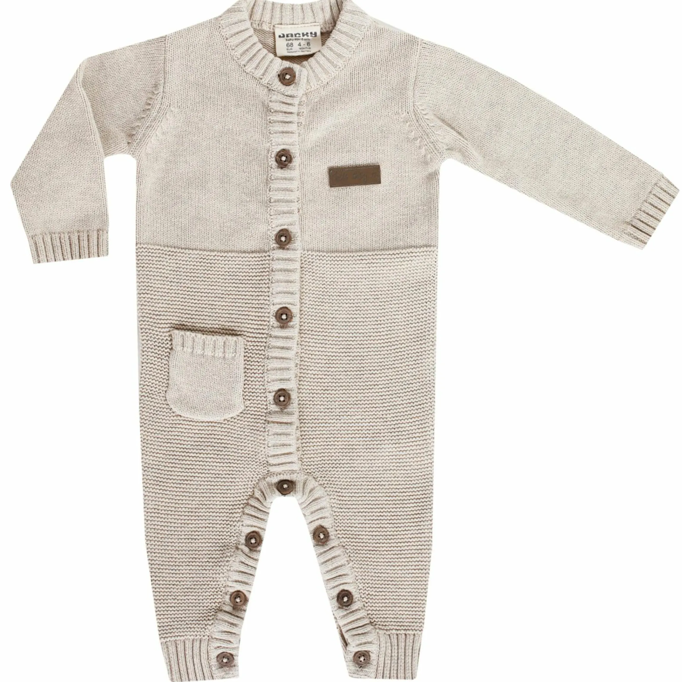 Strick-Overall - Beige Melange - Gr. 74