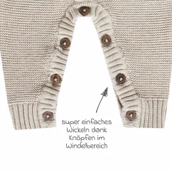 Strick-Overall - Beige Melange - Gr. 74