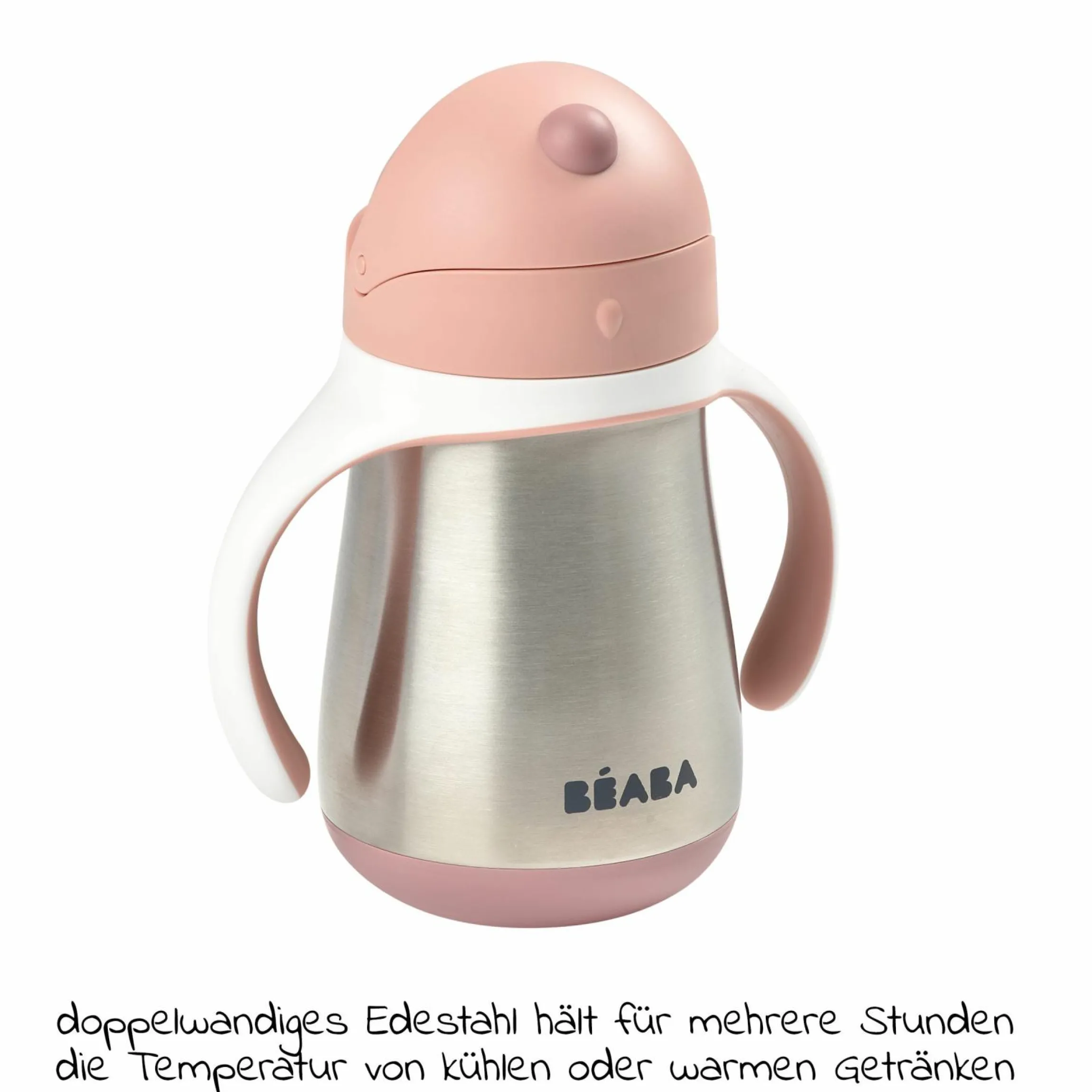Strohhalmbecher Edelstahl - Old Pink - Gr. 250 ml