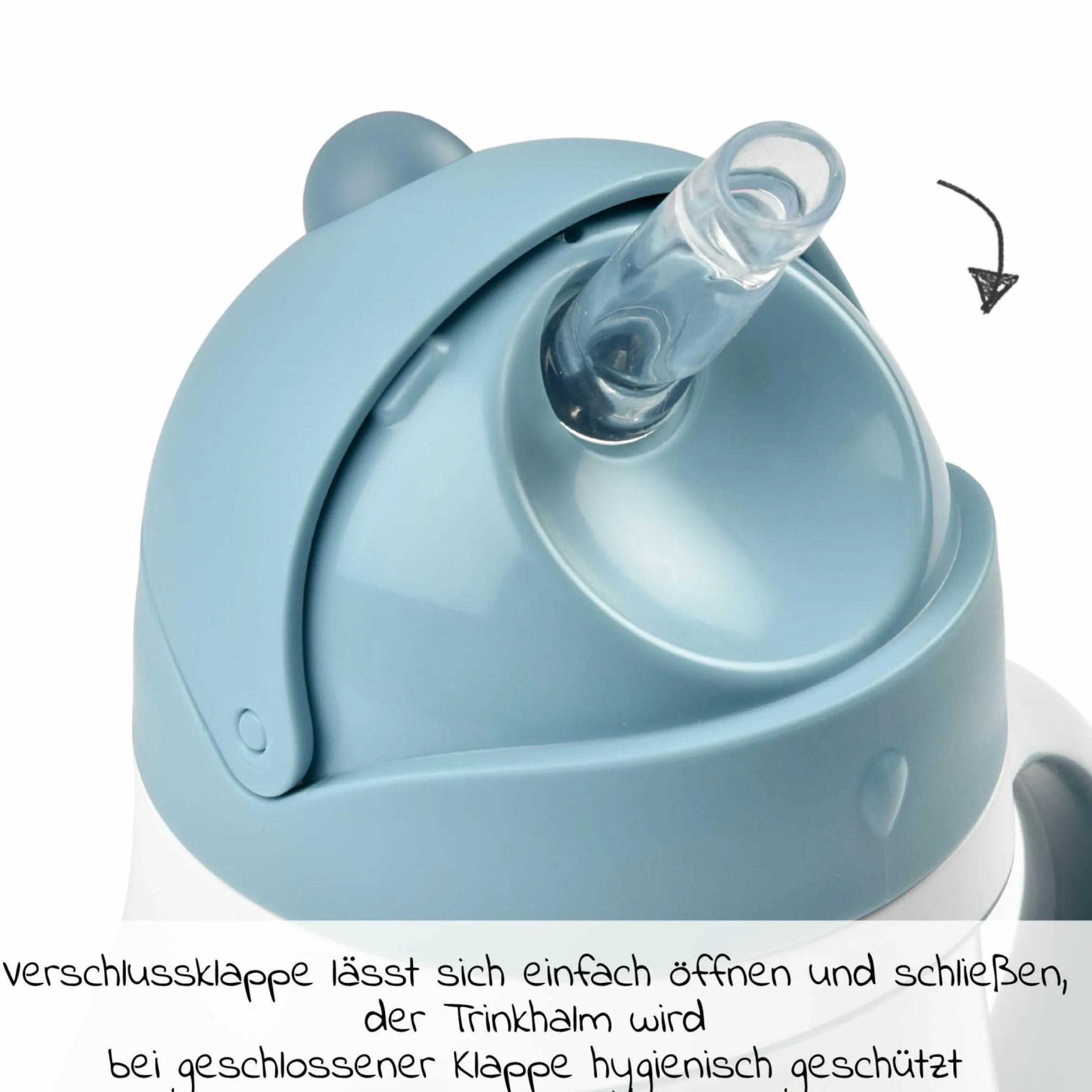 Strohhalmbecher Edelstahl - Windy Blue - Gr. 250 ml