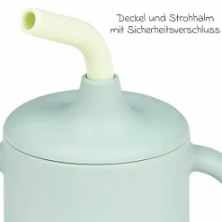 Strohhalm-Becher mit Griffen Silikon - Green