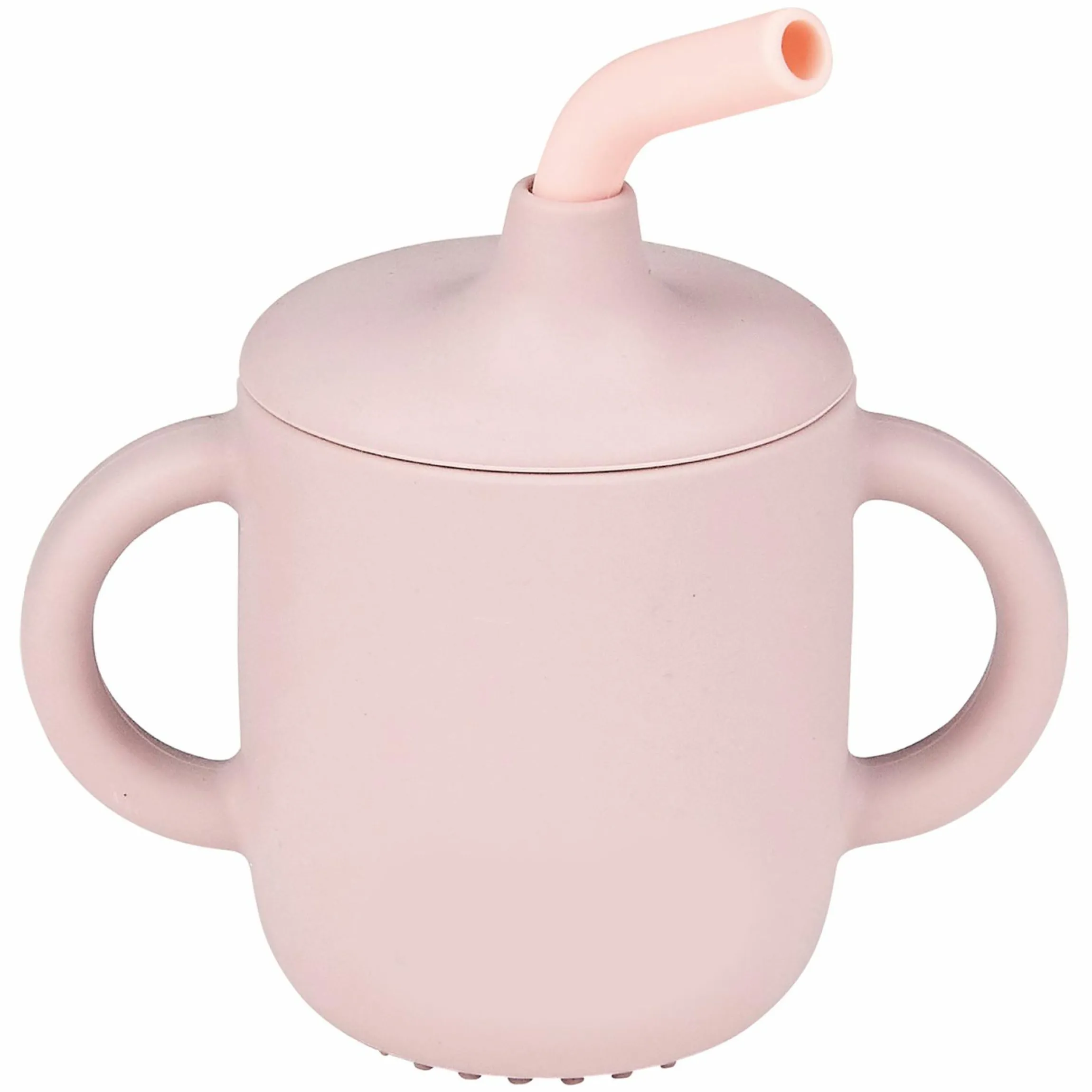 Strohhalm-Becher mit Griffen Silikon - Pink