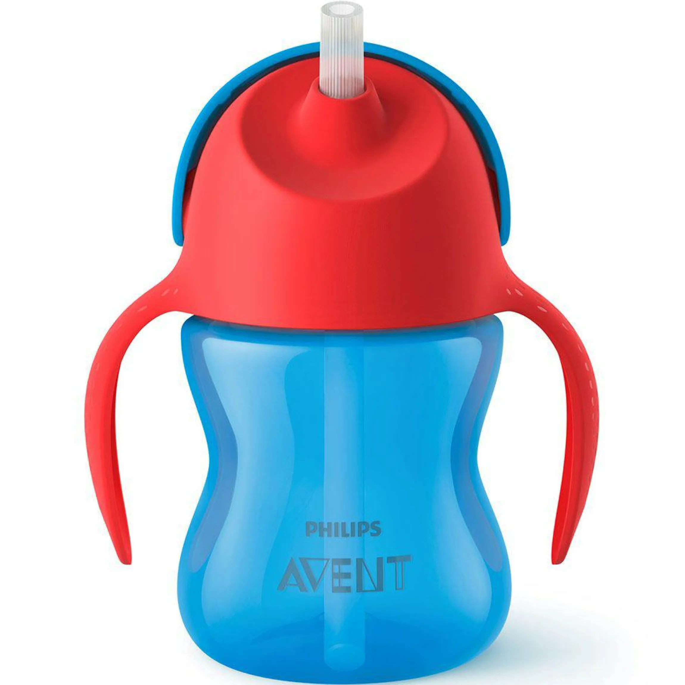Strohhalm-Becher mit Griffen 200 ml - SCF796/01 - Blau