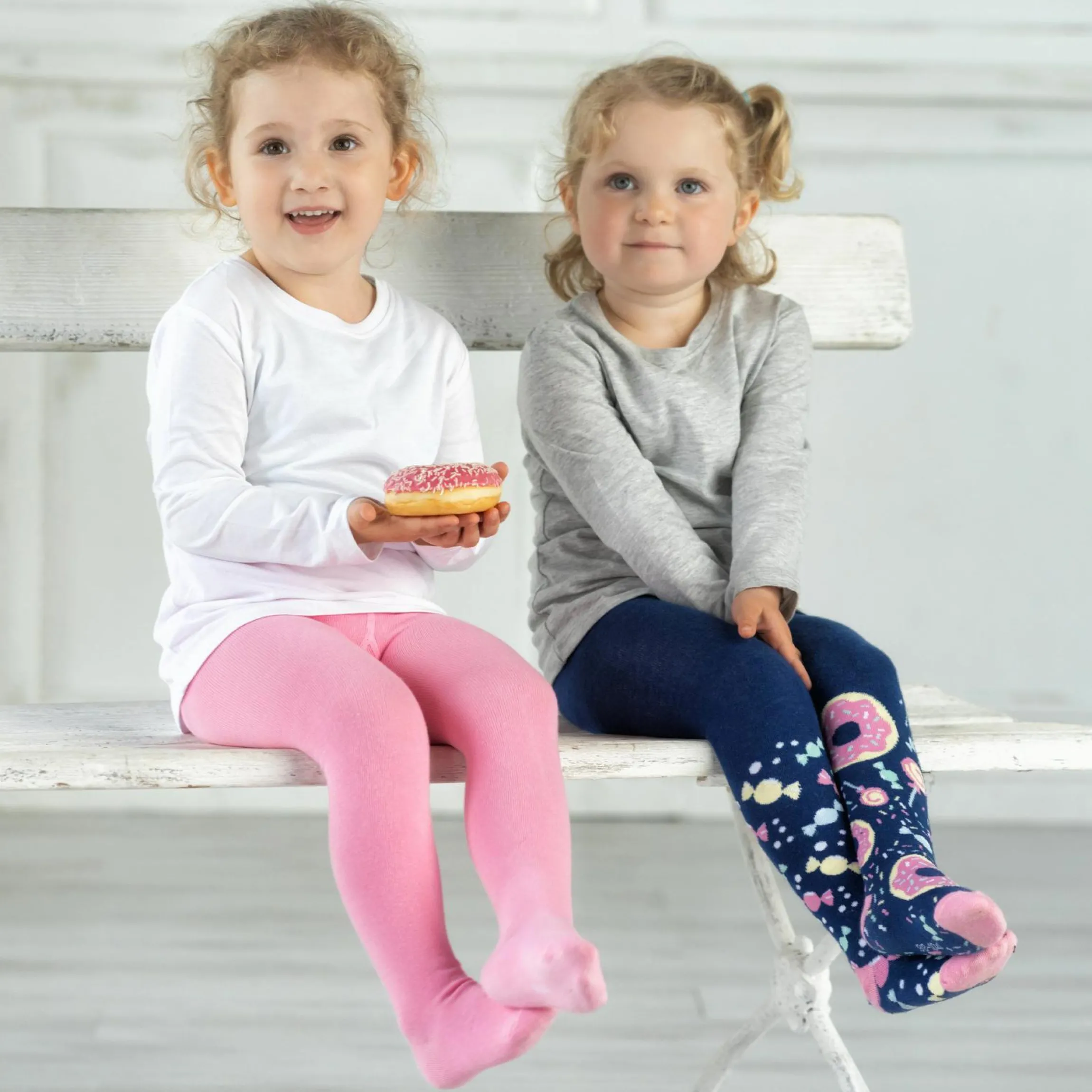 Strumpfhose 2er Pack - Bonbons Marine Rosa - Gr. 74/80