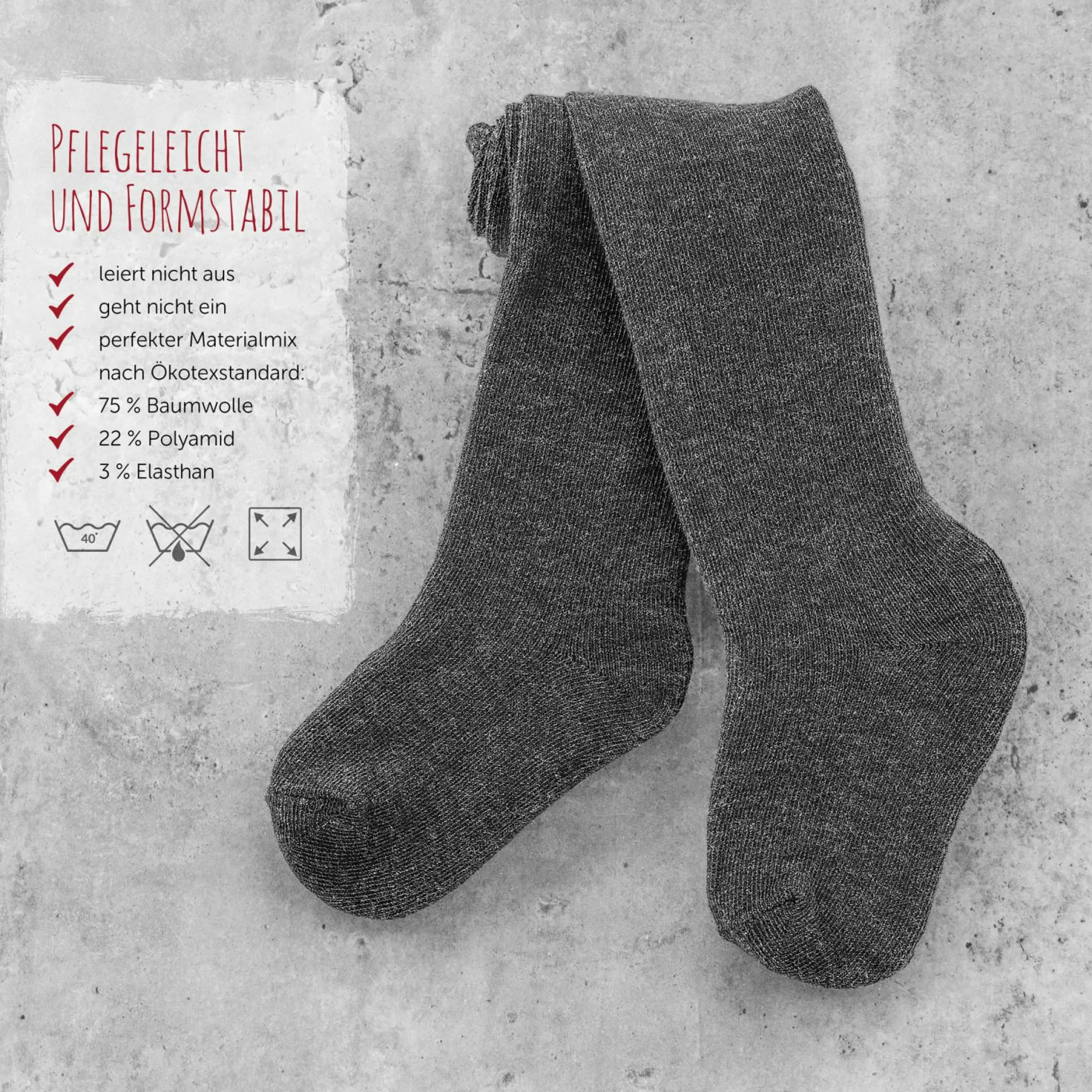 Strumpfhose 2er Pack - Dunkelgrau - Gr. 98/104