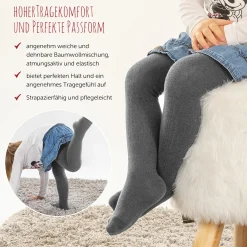 Strumpfhose 2er Pack - Dunkelgrau - Gr. 98/104