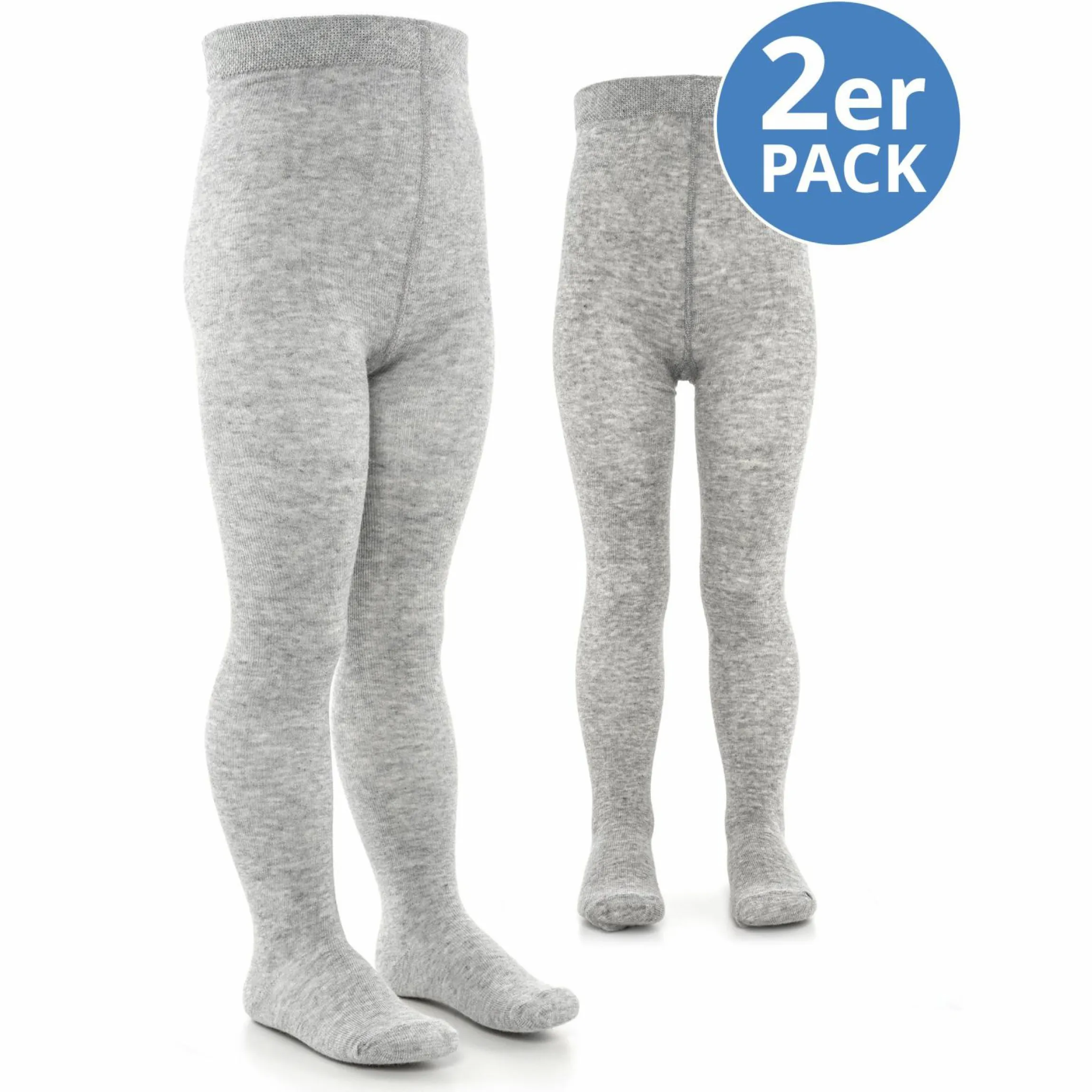 Strumpfhose 2er Pack - Grau Melange - Gr. 74/80