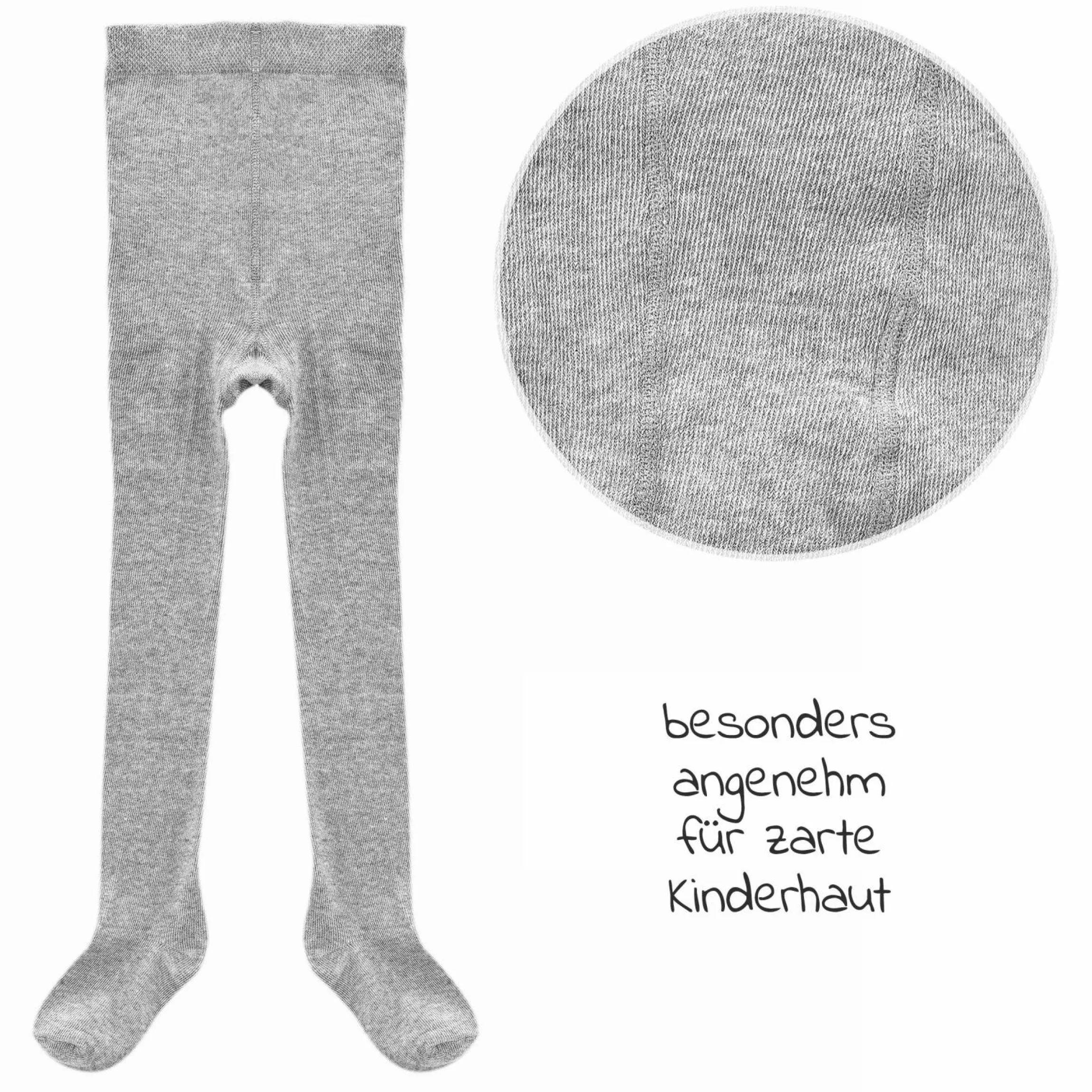 Strumpfhose 2er Pack - Grau Melange - Gr. 74/80