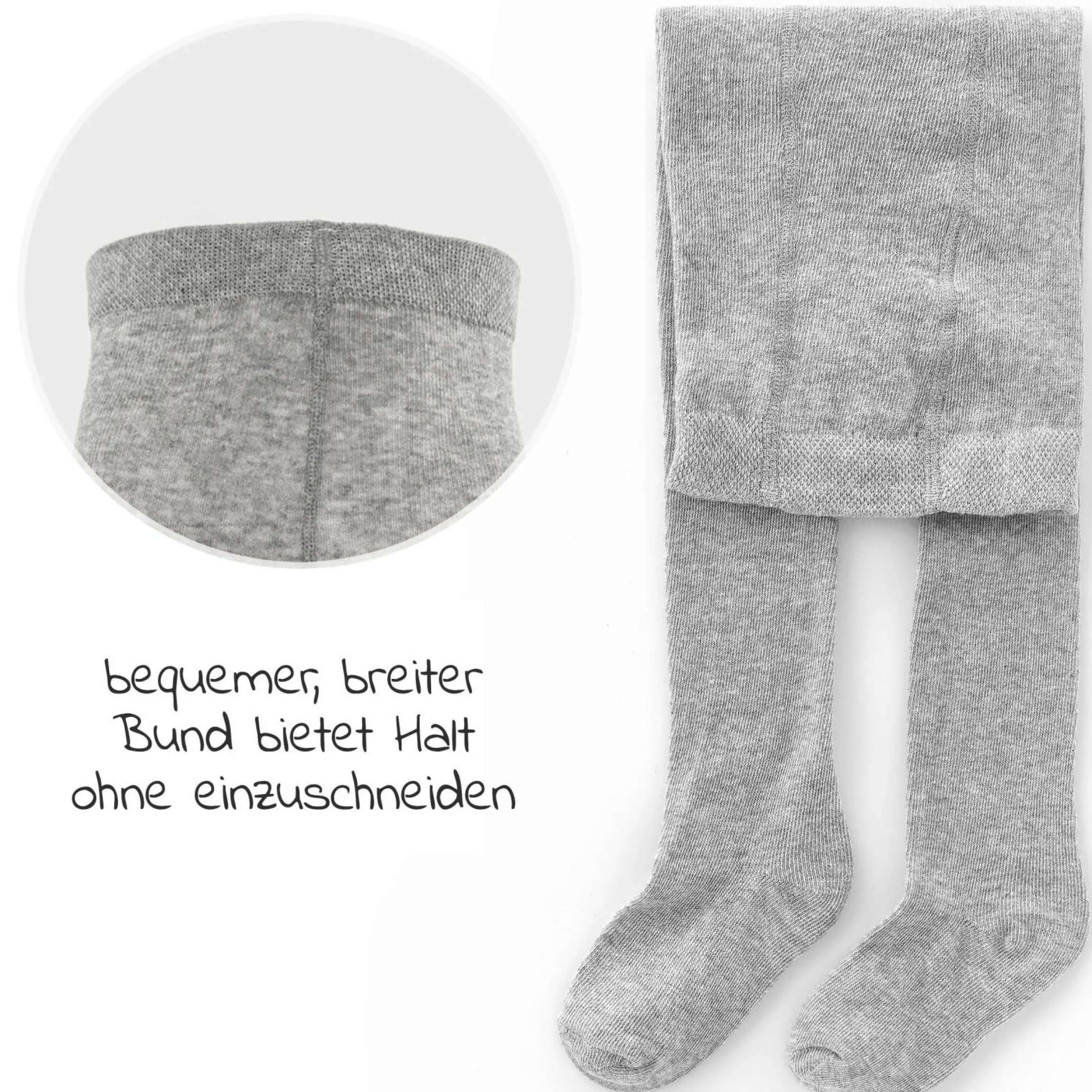 Strumpfhose 2er Pack - Grau Melange - Gr. 74/80