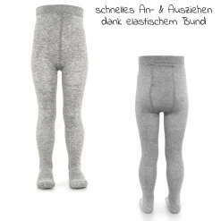 Strumpfhose 2er Pack - Grau Melange - Gr. 74/80