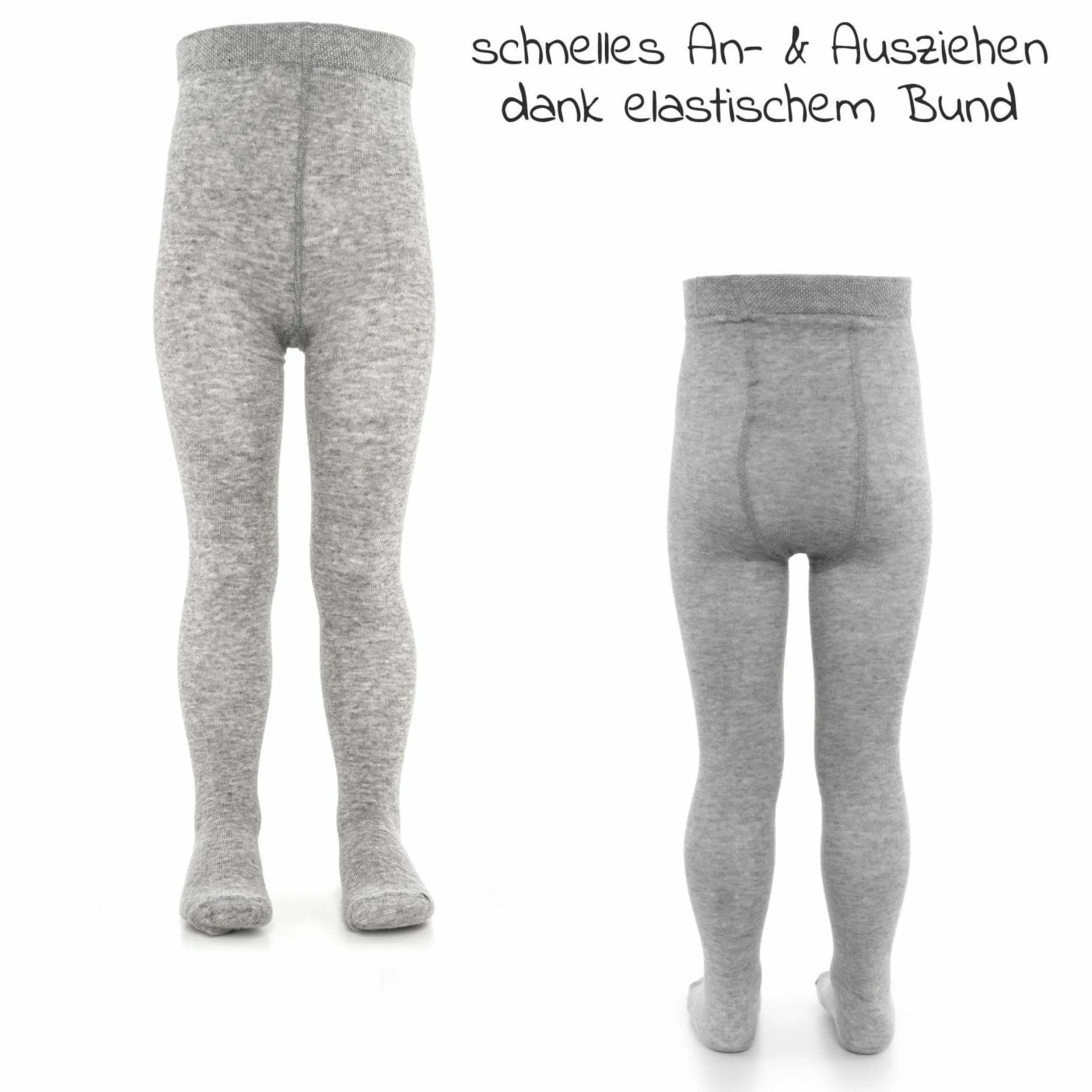 Strumpfhose 2er Pack - Grau Melange - Gr. 74/80