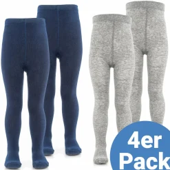 Strumpfhose 4er Pack - Marine Grau-Melange - Gr. 74/80