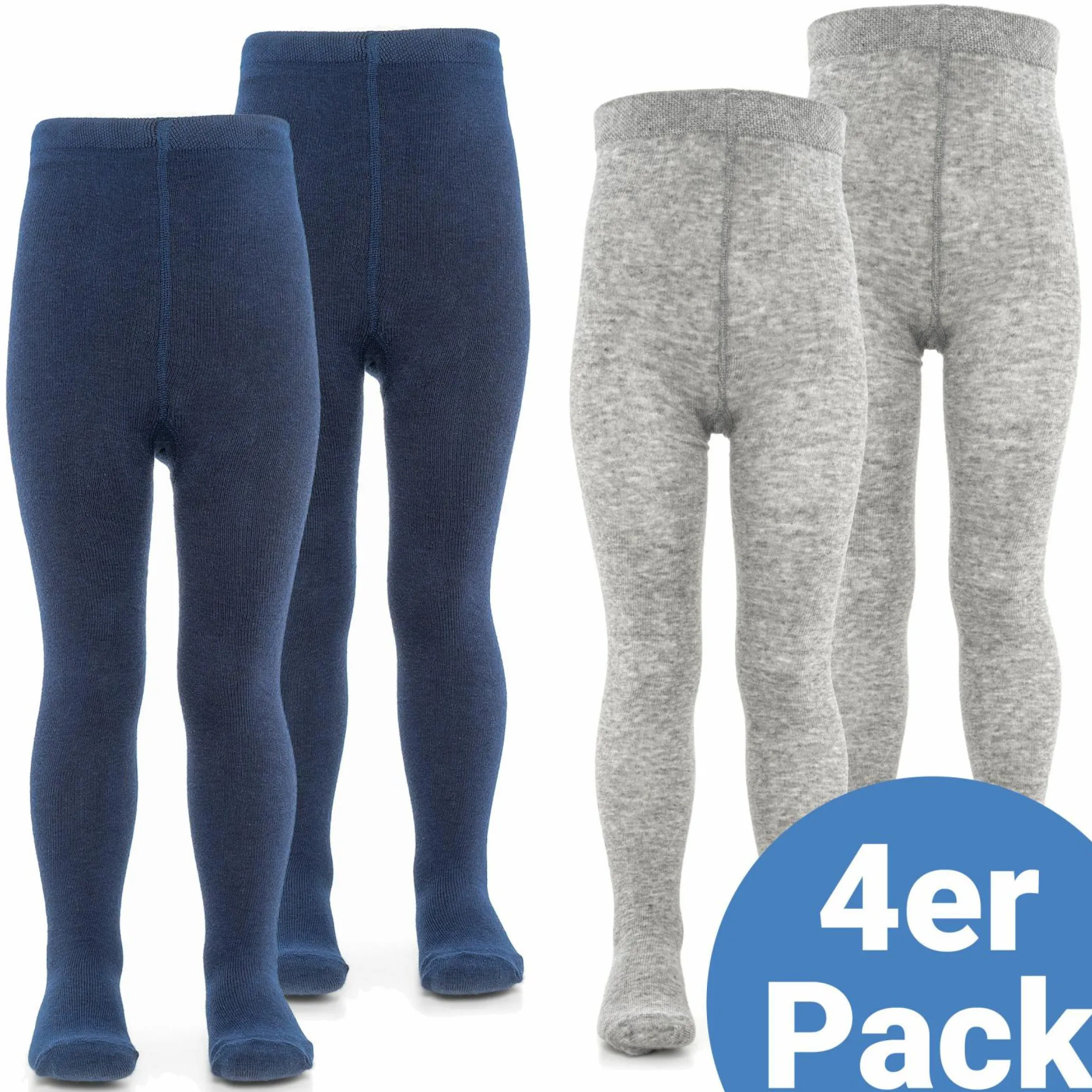 Strumpfhose 4er Pack - Marine Grau-Melange - Gr. 74/80