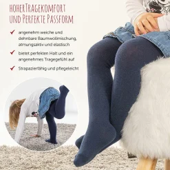 Strumpfhose 4er Pack - Marine Grau-Melange - Gr. 74/80