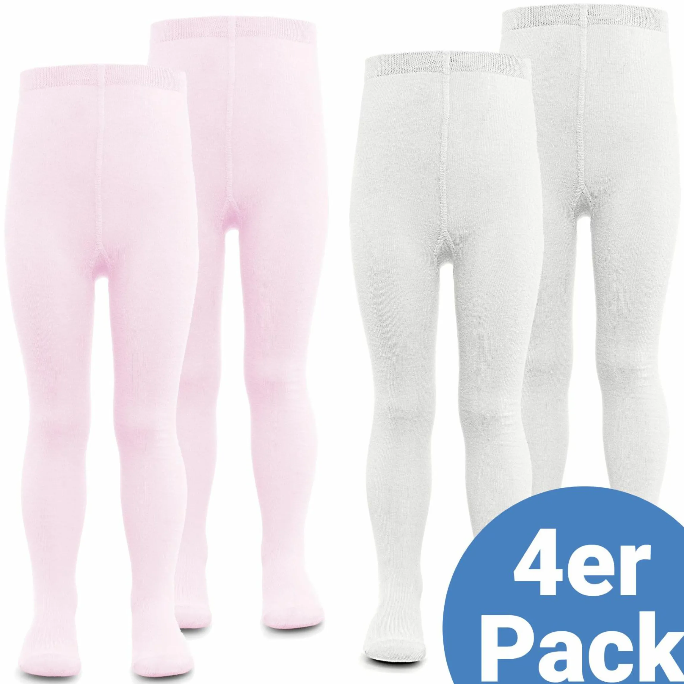 Strumpfhose 4er Pack - Rosa Weiß - Gr. 86/92