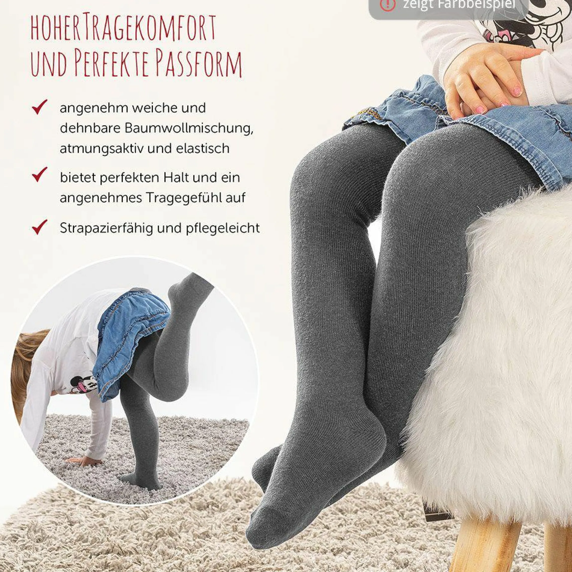 Strumpfhose 4er Pack - Rosa Weiß - Gr. 86/92