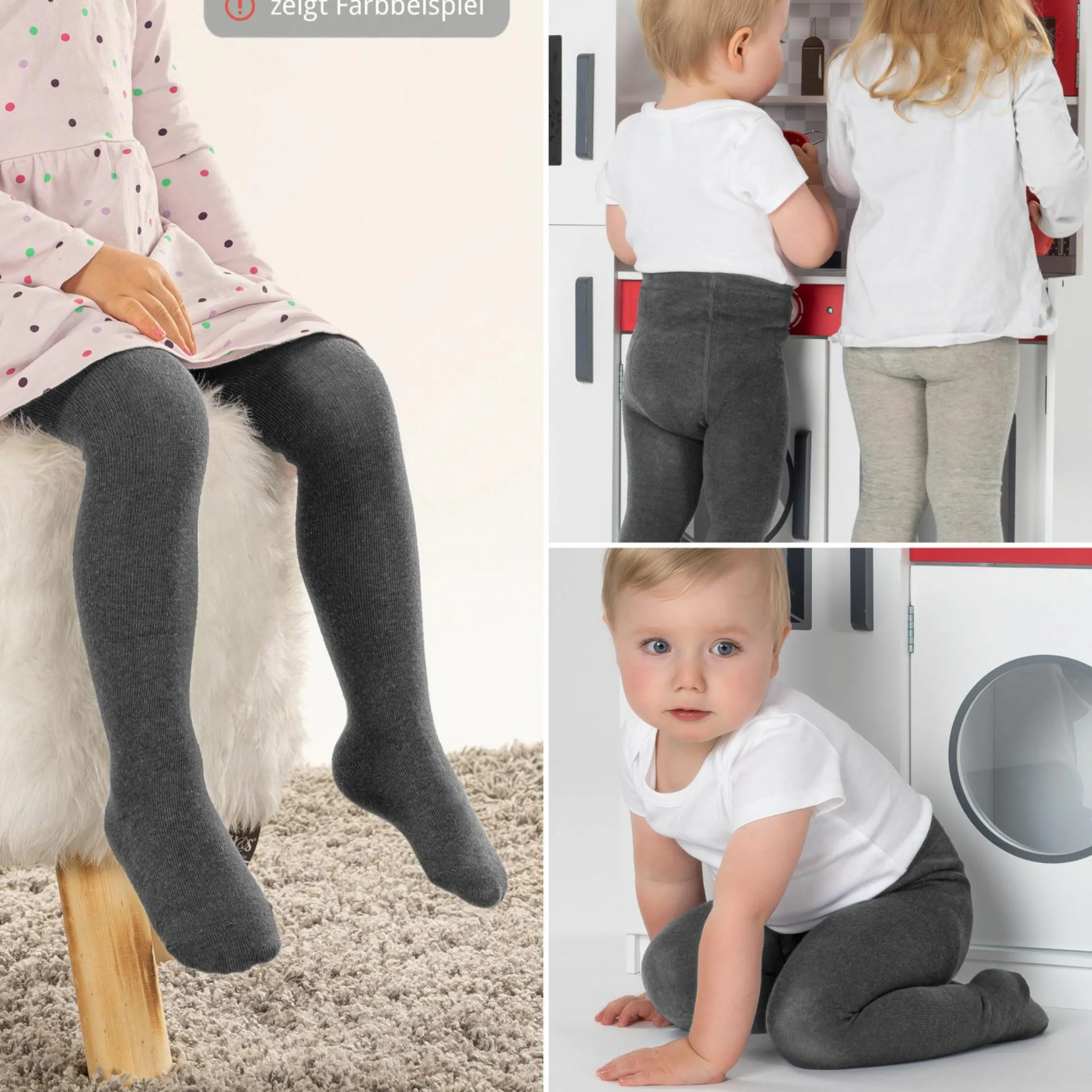 Strumpfhose 4er Pack - Rosa Weiß - Gr. 86/92