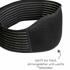 Stützgürtel Mama mit Klettverschluss, atmunksaktiv unterstützt den Babybauch & den Rücken - Schwarz