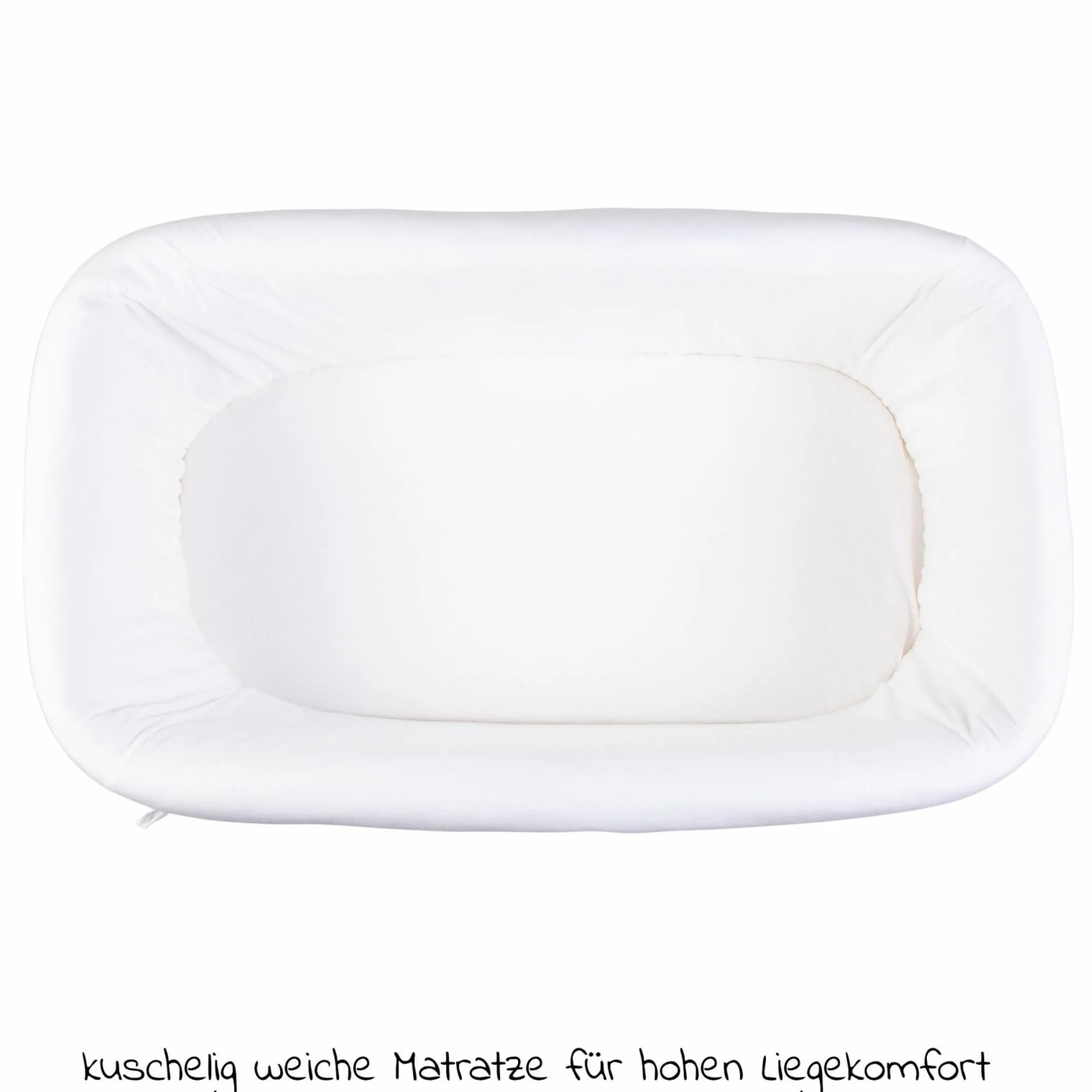 Stubenbett / Standwiege Rattan inkl. Matratze + Nestchen - Offwhite