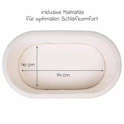 Stubenbett 2in1 Cradle - umbaubar zum Kindertisch & Aufbewahrungskorb - Teddy - Offwhite