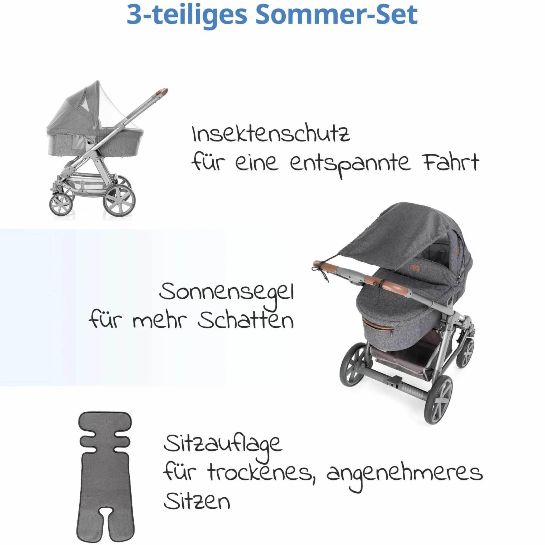 3-teiliges Komfort- und Schutz-Set für Buggy mit Insektenschutz