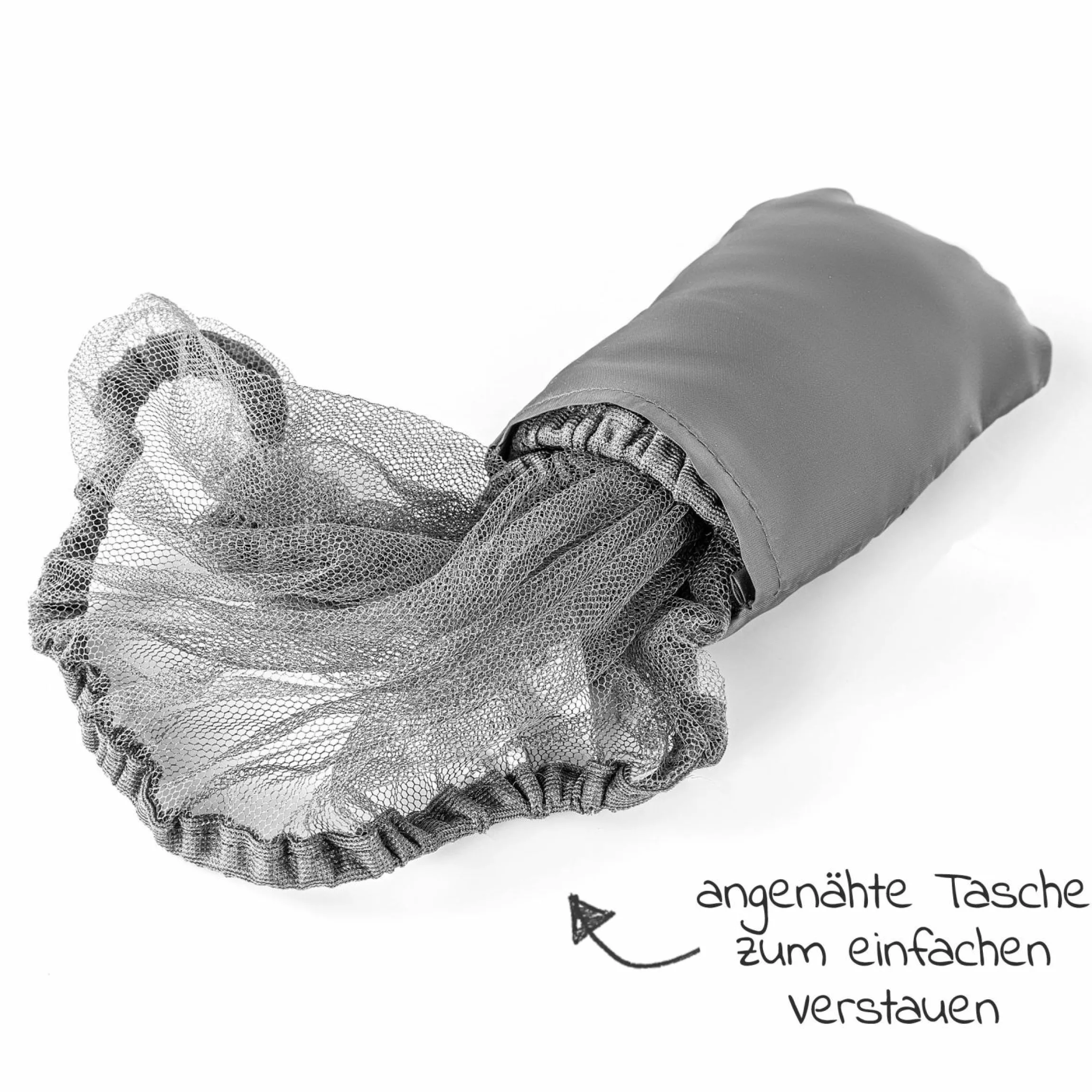 3-teiliges Sommer- & Schutzset für Kinderwagen mit Sonnensegel, Insektenschutz & Getränkehalter